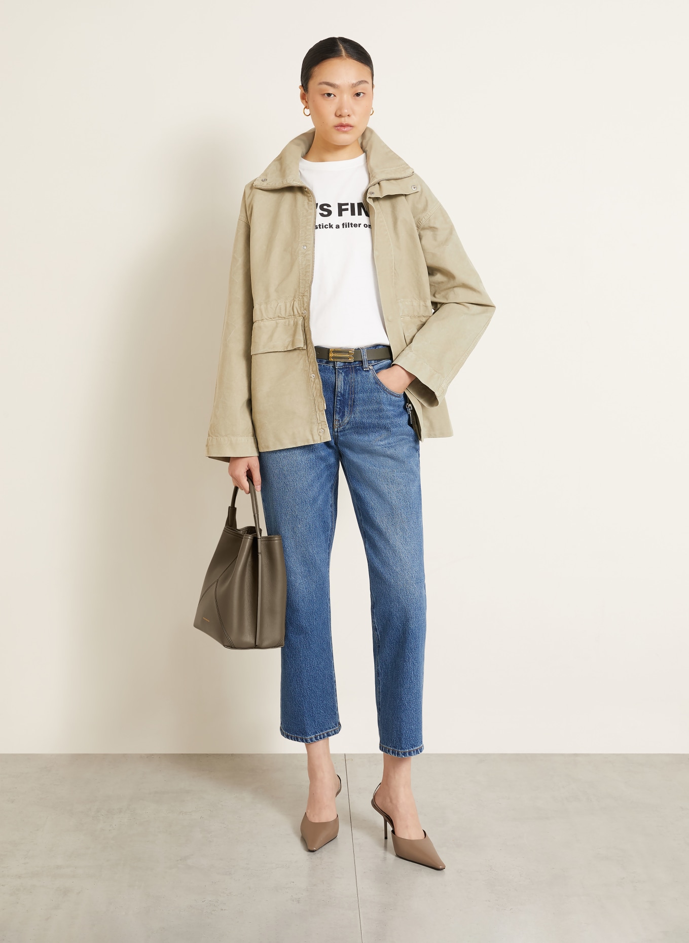 VICTORIA BECKHAM Geantă tip sac: KAKI