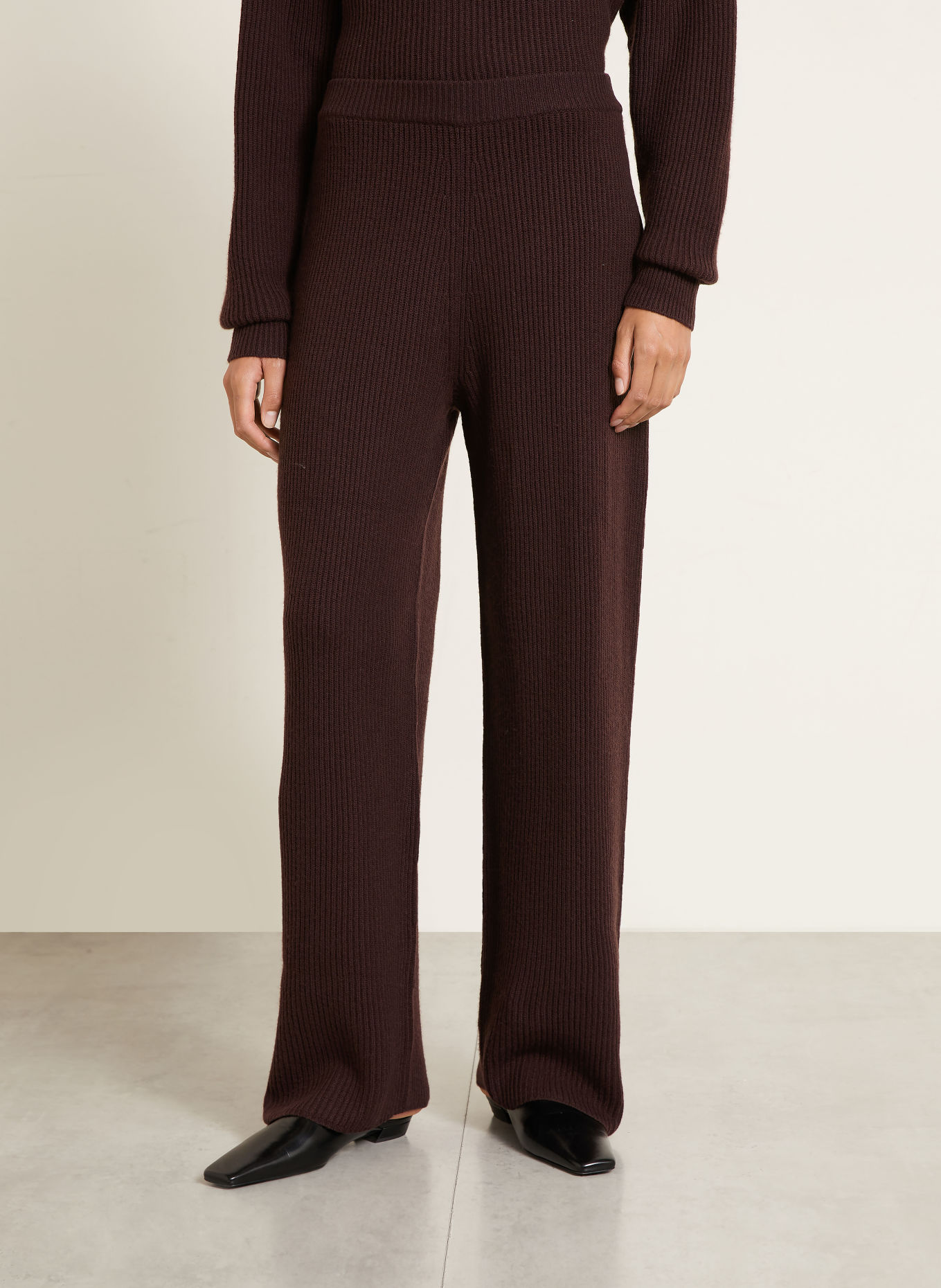 SPORTMAX Strickhose GOLOSO: DUNKELBRAUN