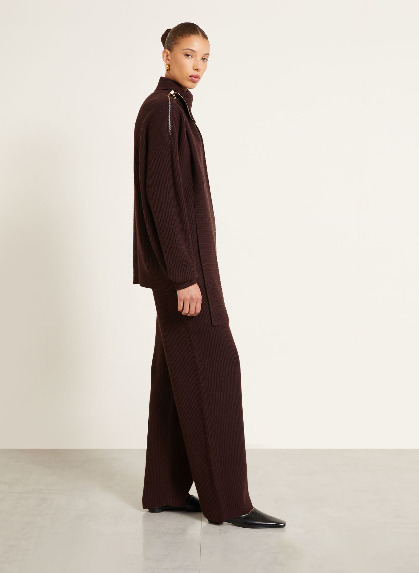 SPORTMAX Strickhose GOLOSO: DUNKELBRAUN