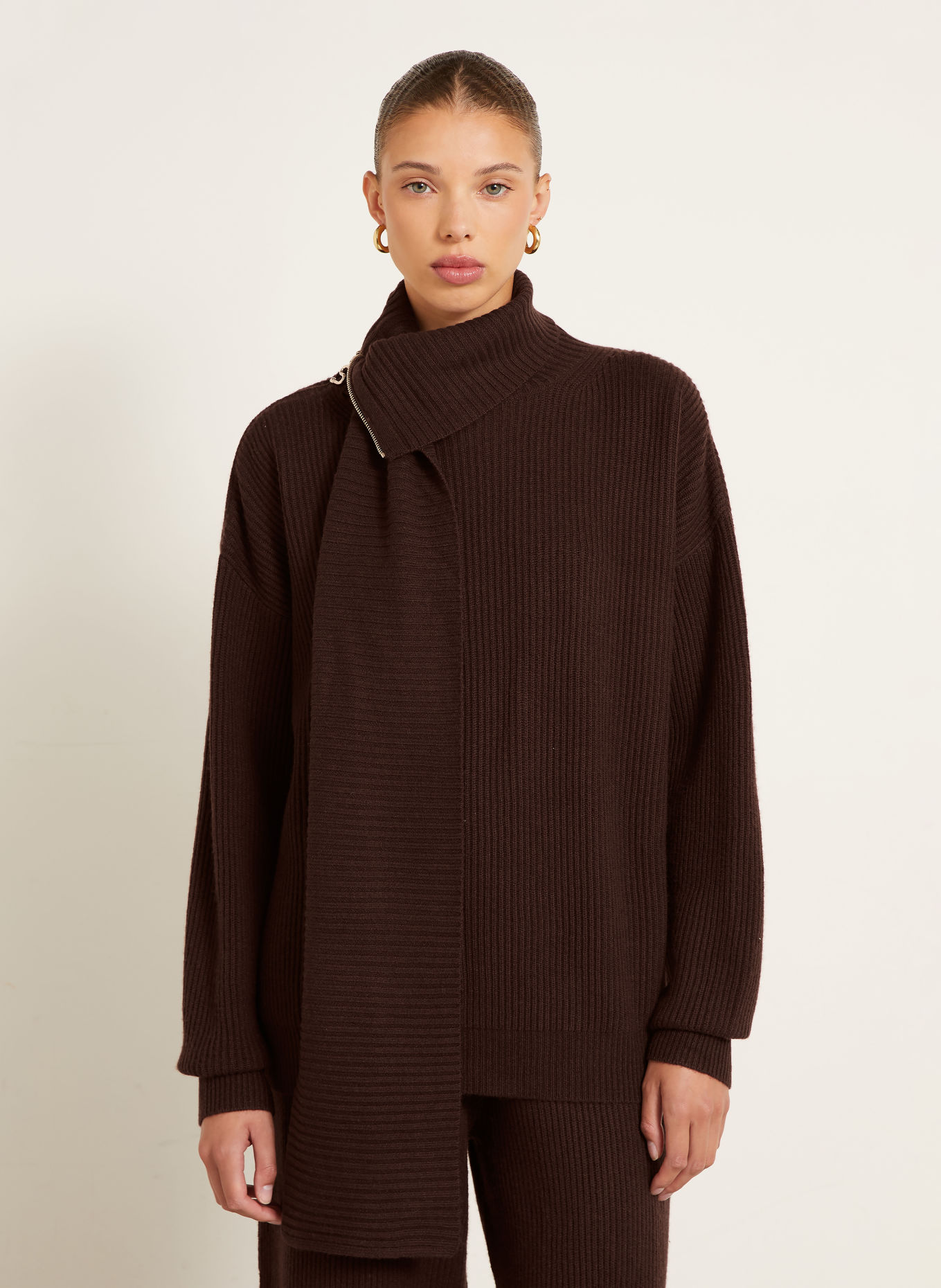 SPORTMAX Rollkragenpullover FELTRO: DUNKELBRAUN