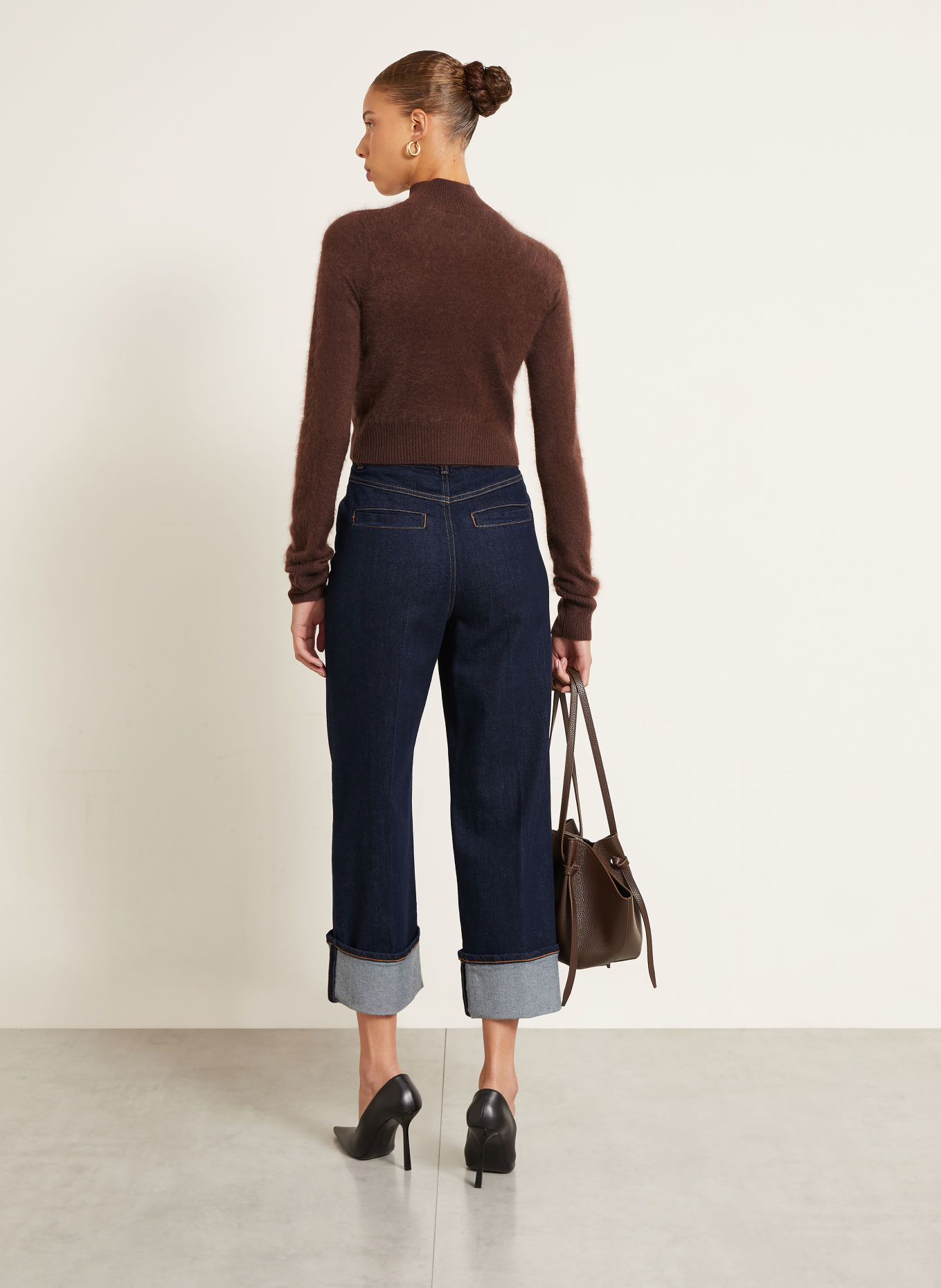 SPORTMAX Cropped-Pullover AGIO aus Cashmere: DUNKELBRAUN