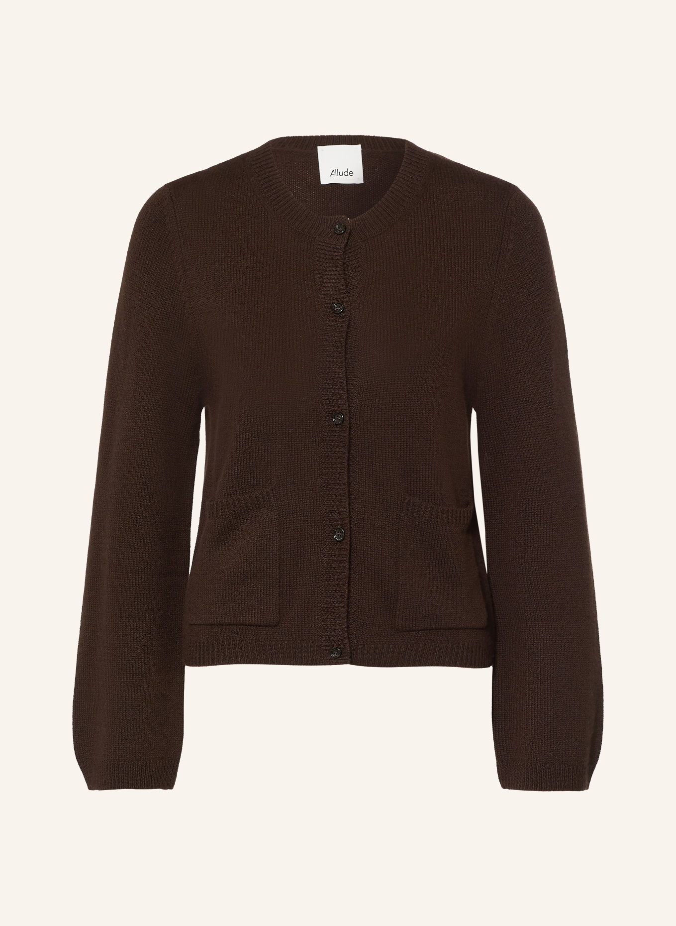 ALLUDE Cashmere Cardigan: DARK BROWN