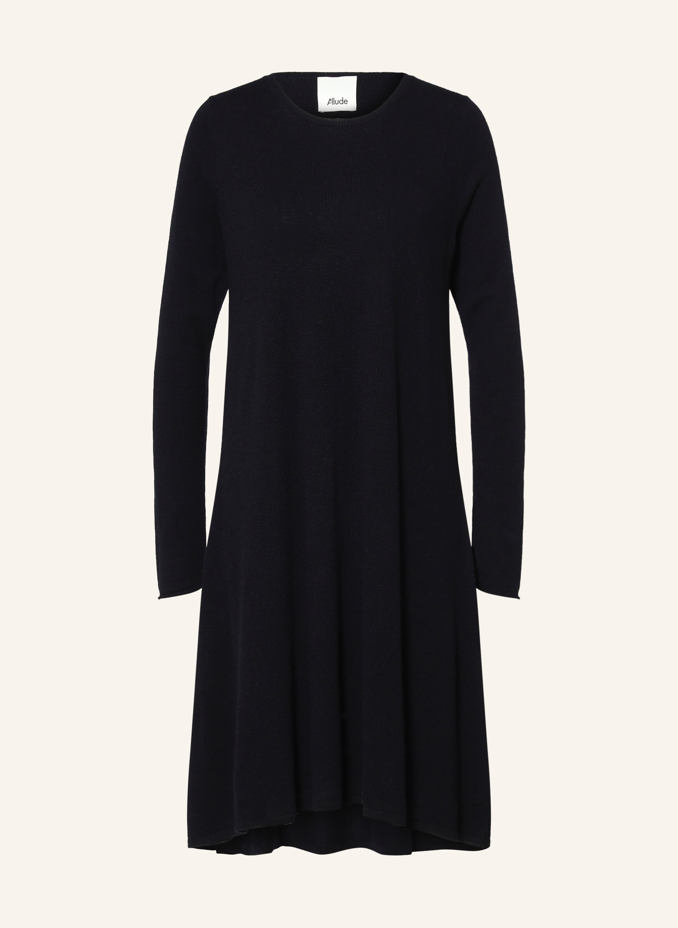 ALLUDE Knitted dress with cashmere: DARK BLUE