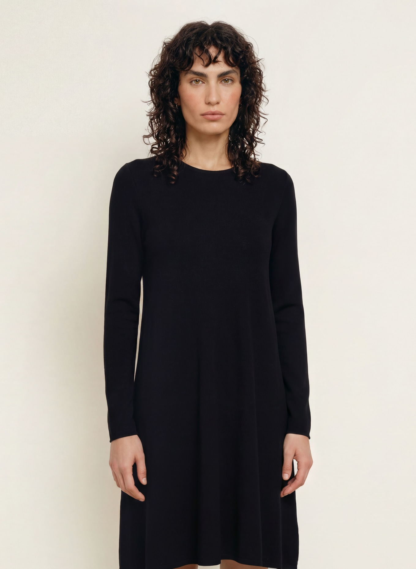 ALLUDE Knitted dress with cashmere: DARK BLUE