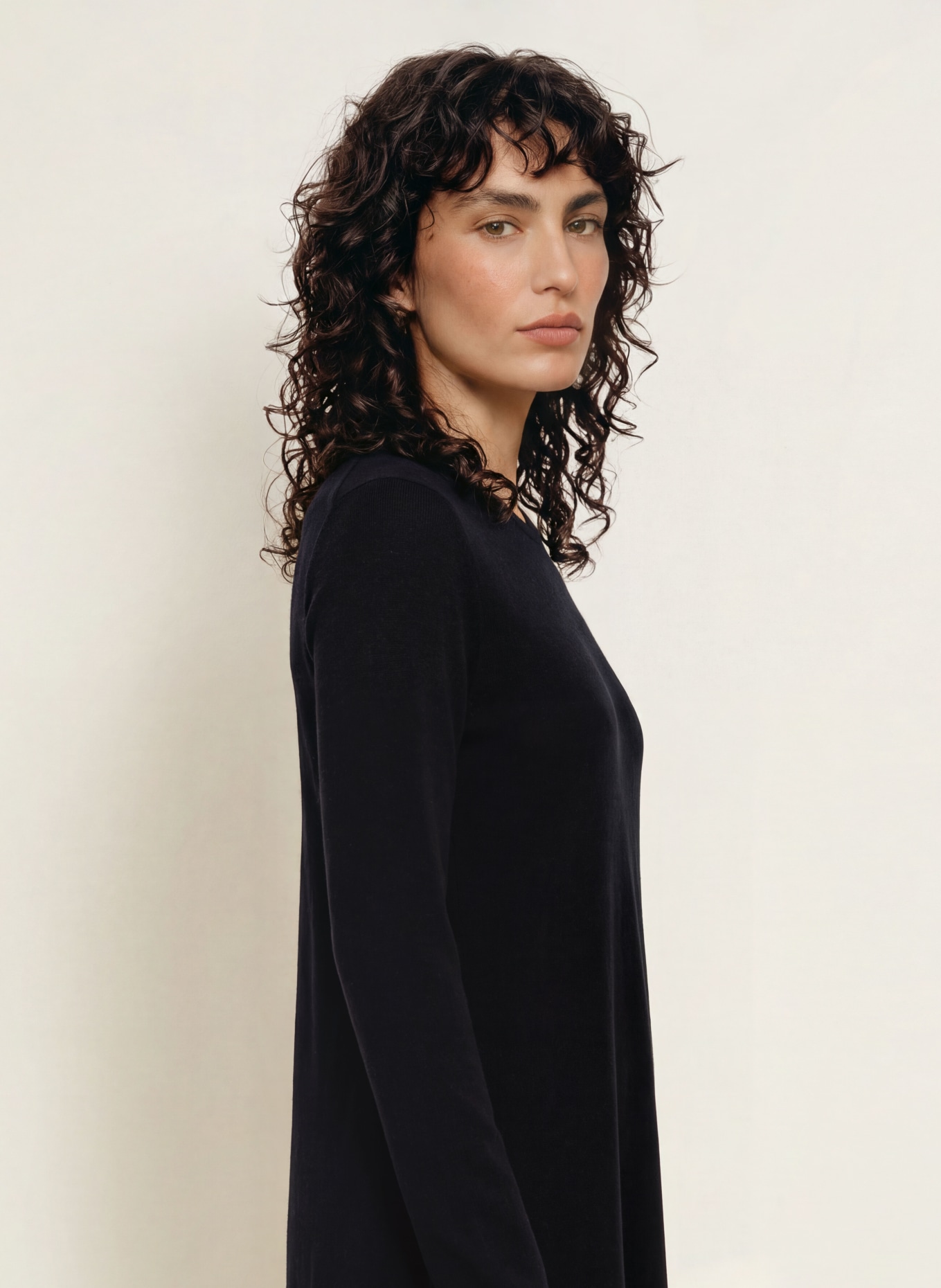 ALLUDE Knitted dress with cashmere: DARK BLUE