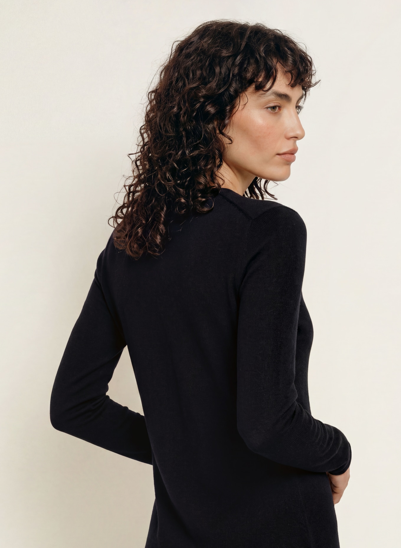 ALLUDE Knitted dress with cashmere: DARK BLUE