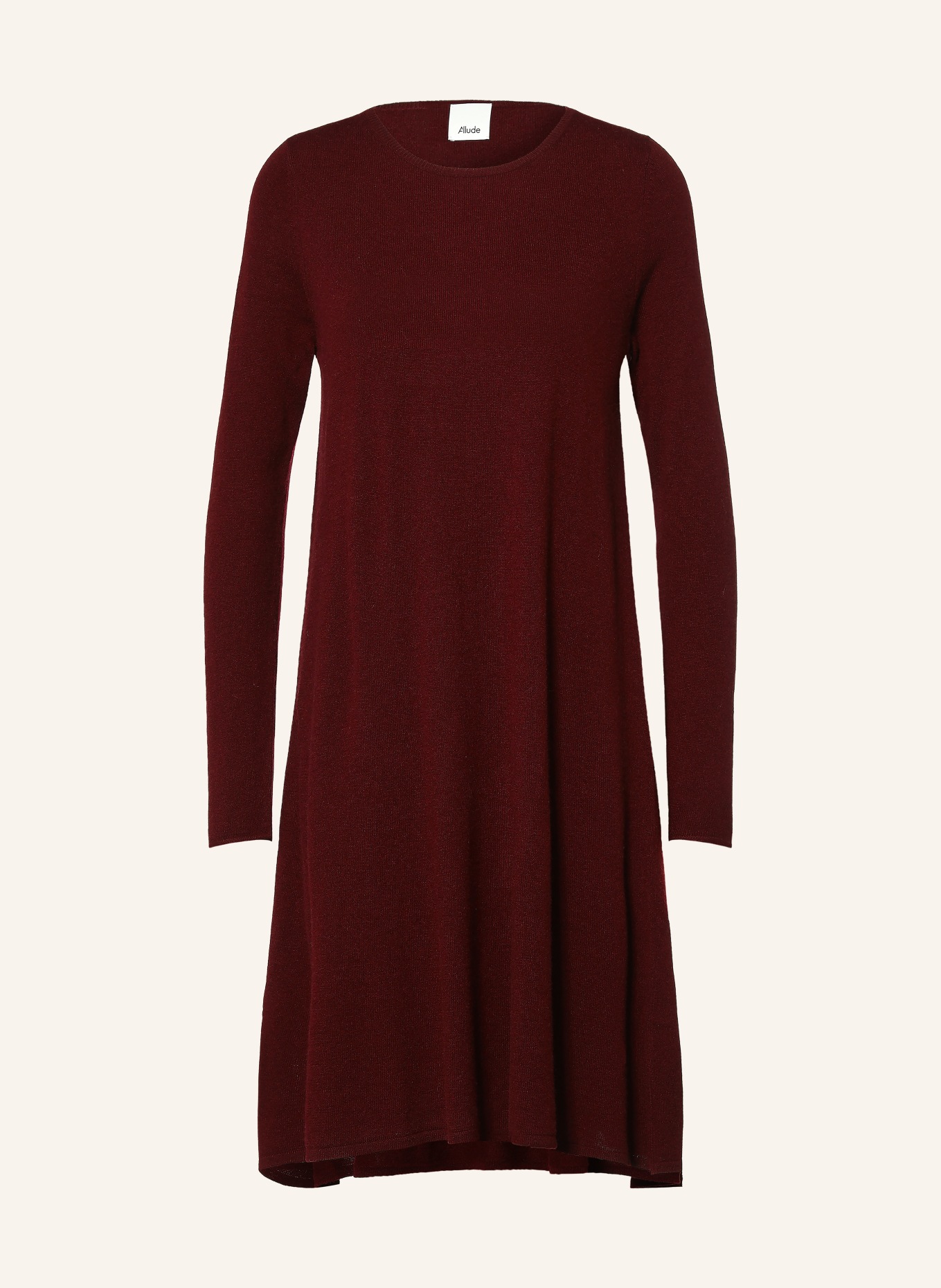 ALLUDE Knitted dress with cashmere: DARK RED