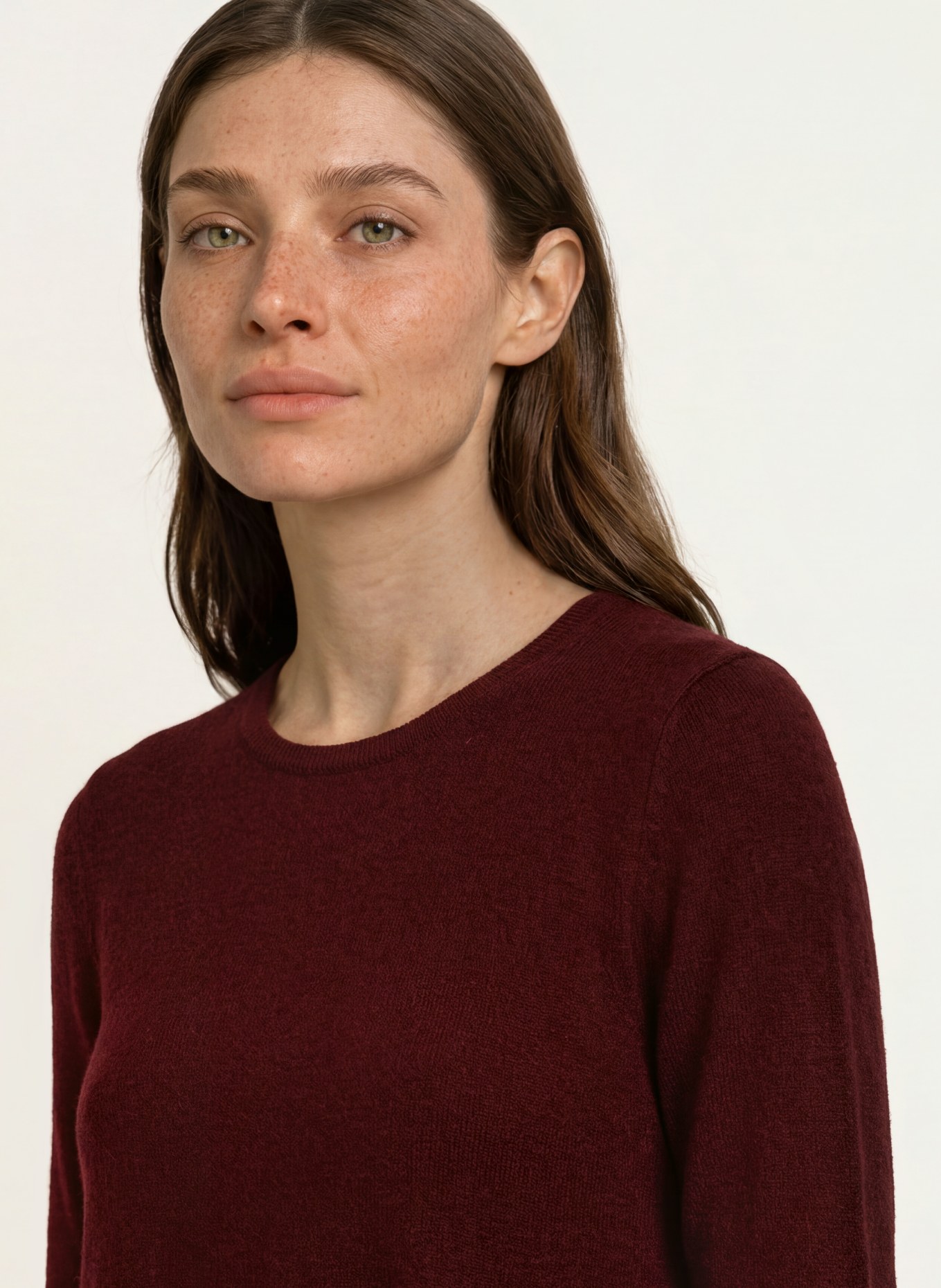 ALLUDE Knitted dress with cashmere: DARK RED