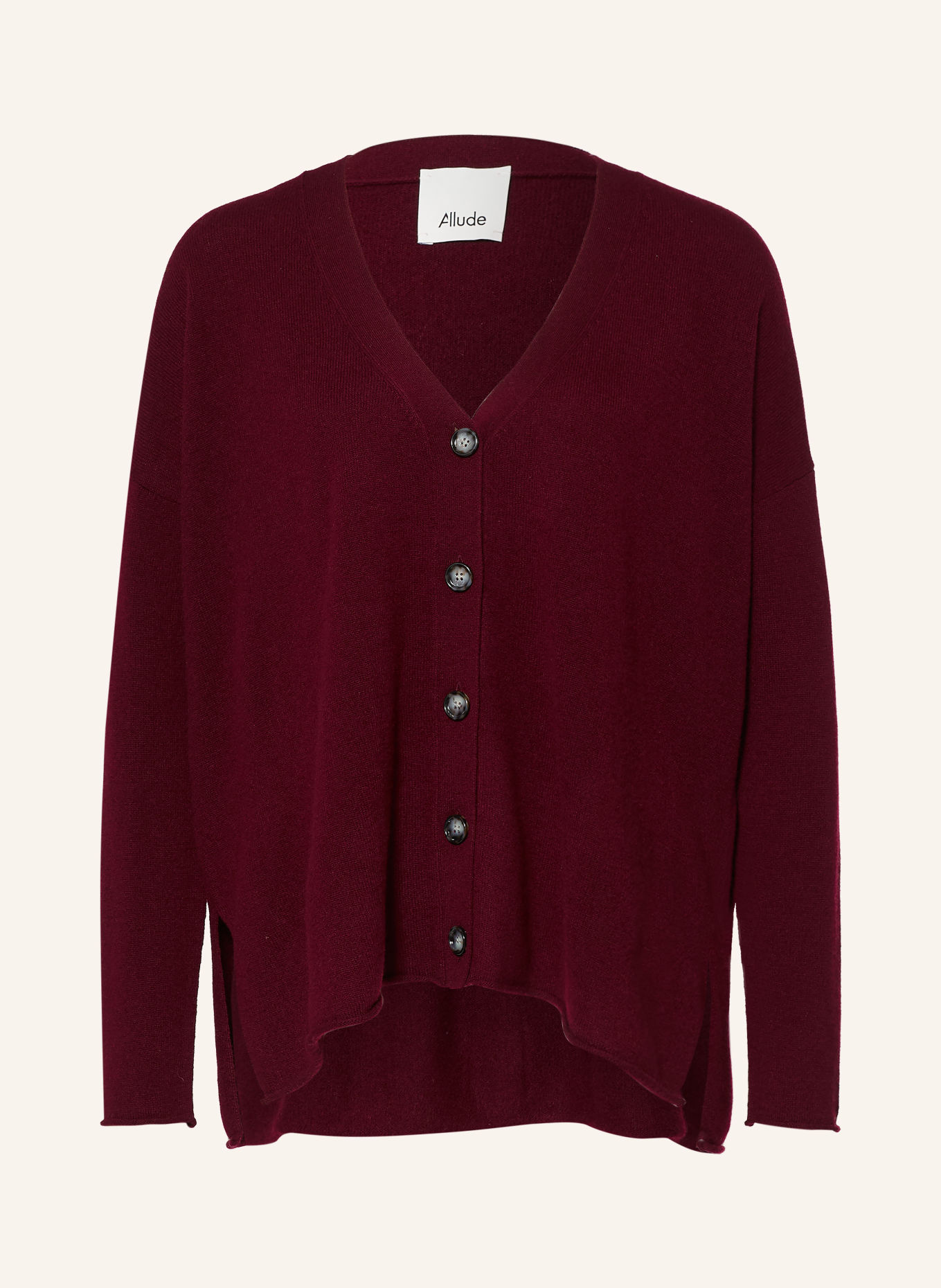 ALLUDE Oversized-Strickjacke aus Cashmere: DUNKELLILA