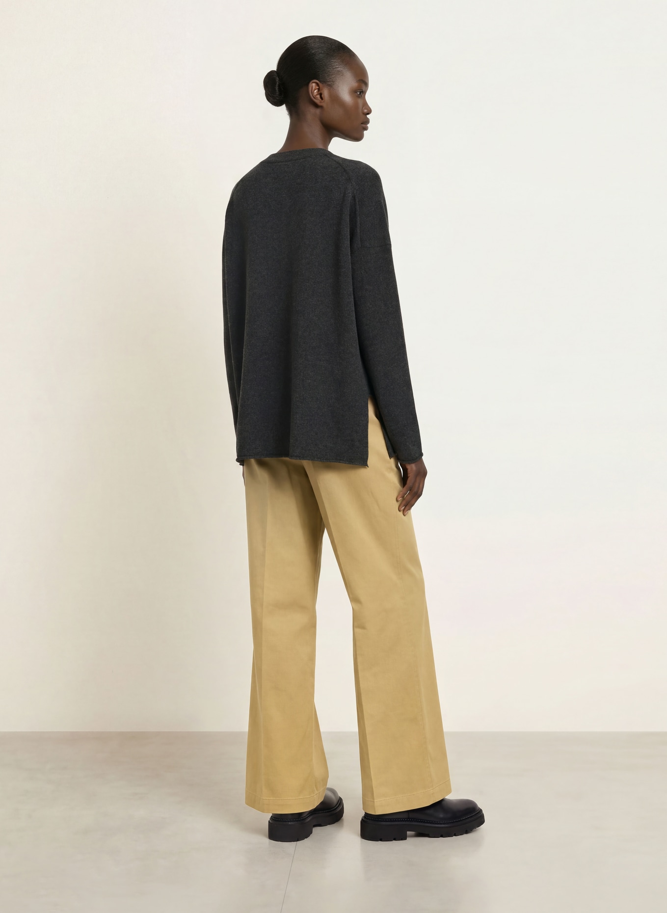 ALLUDE Cashmere-Pullover: DUNKELGRAU