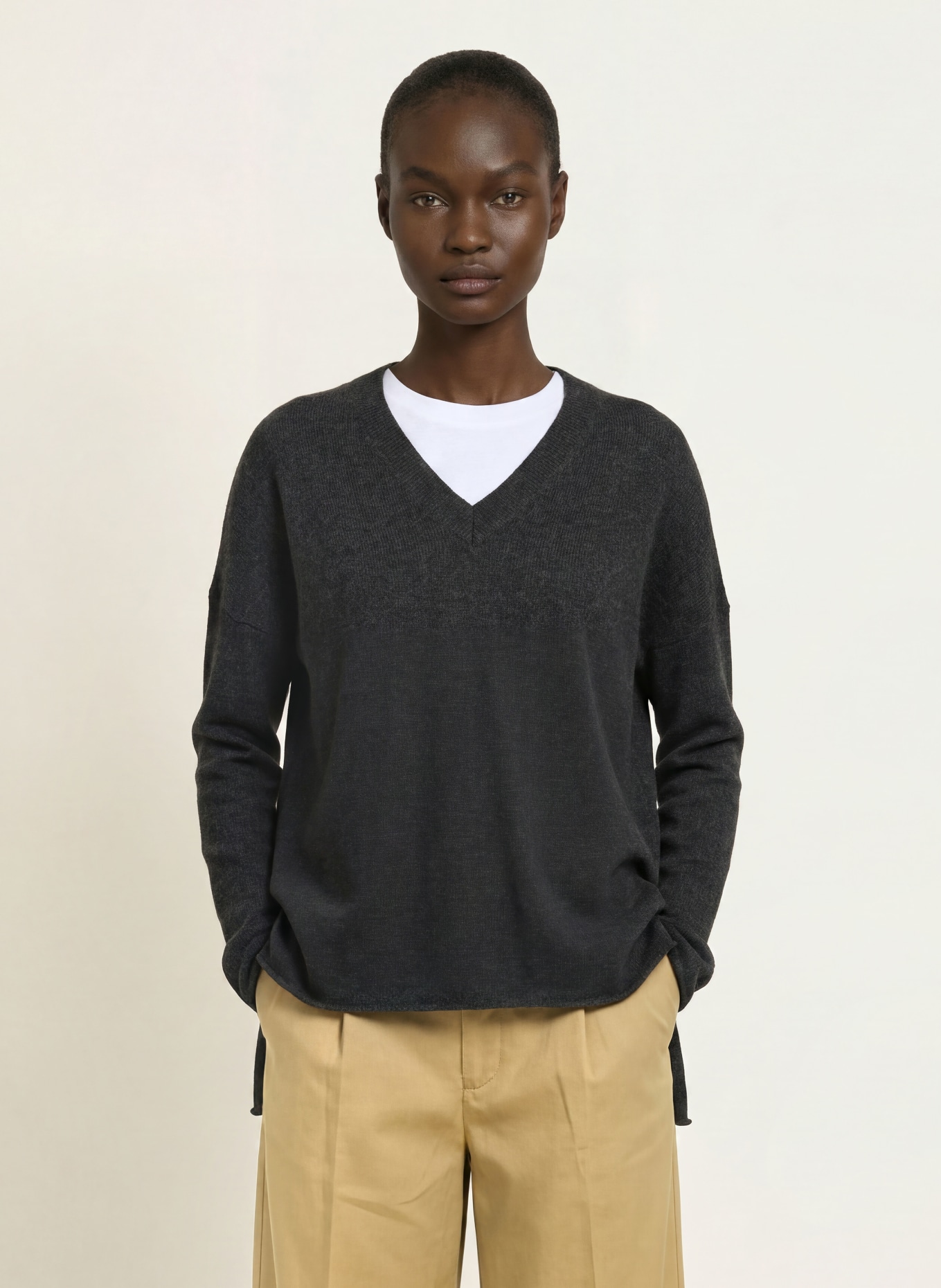 ALLUDE Cashmere-Pullover: DUNKELGRAU