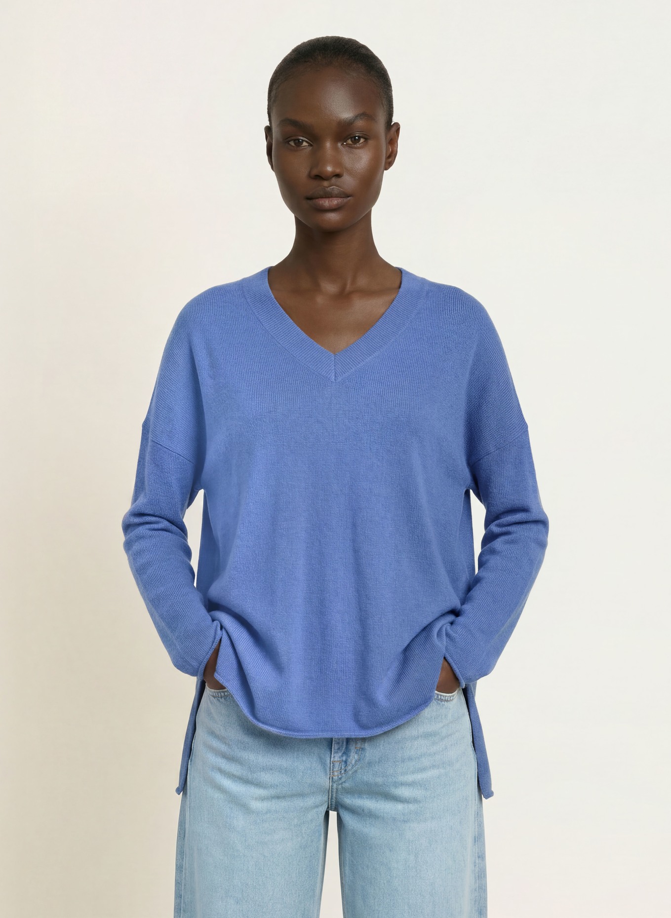 ALLUDE Pull en cachemire: BLEU