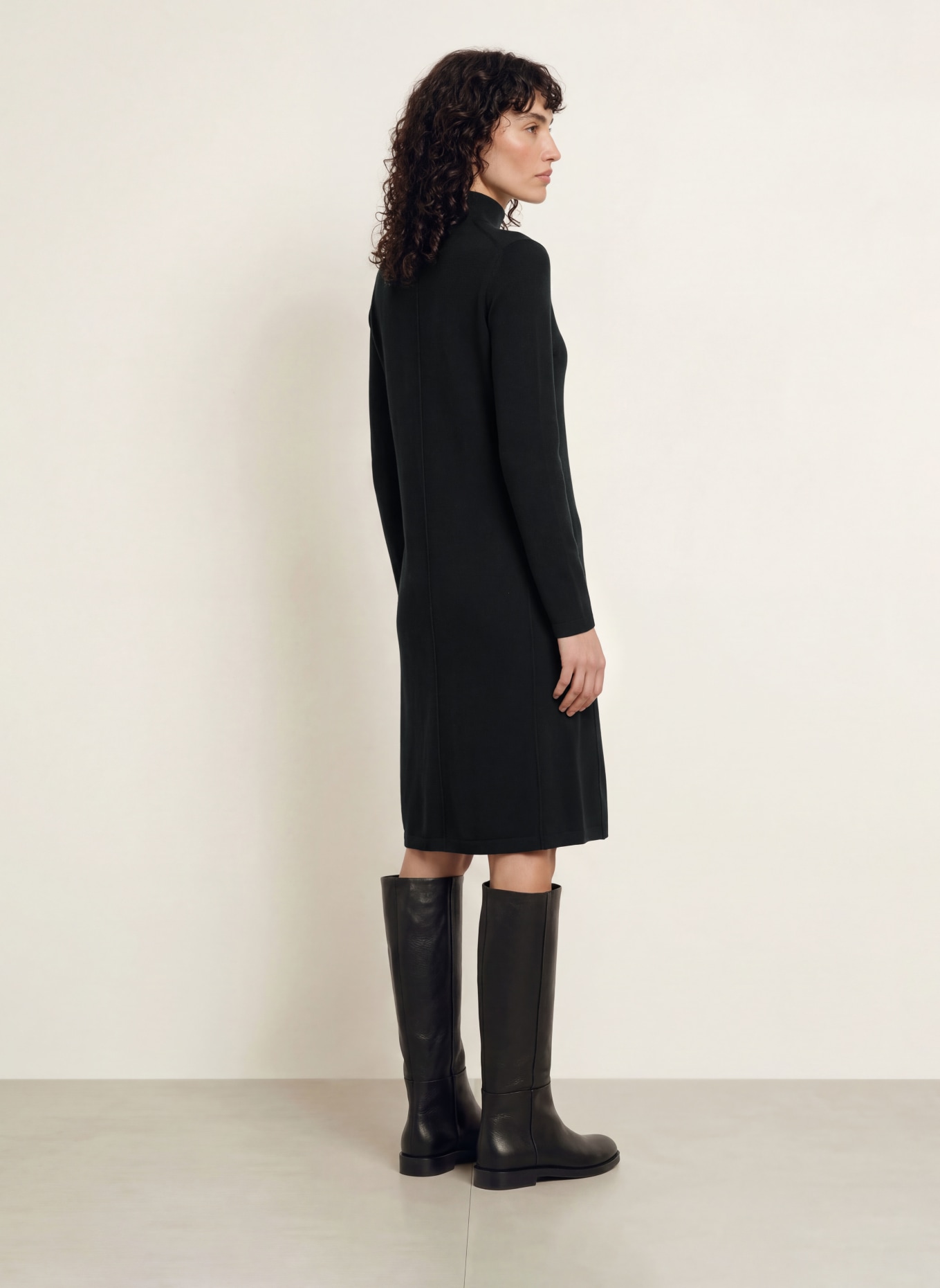 ALLUDE Strickkleid mit Cashmere: SCHWARZ
