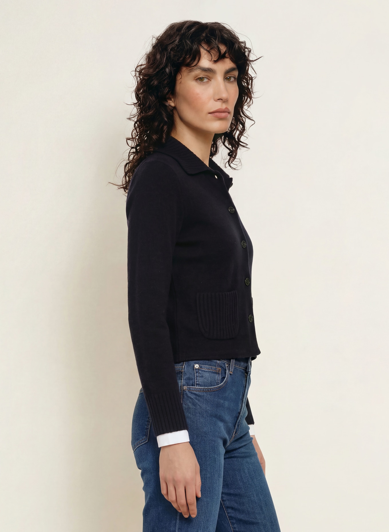 ALLUDE Cashmere Cardigan: DARK BLUE