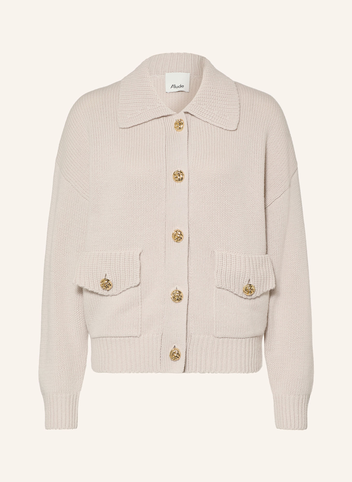 ALLUDE Strickjacke mit Cashmere: HELLGRAU