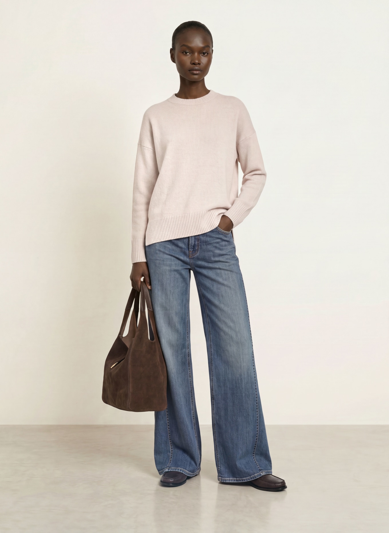 ALLUDE Cashmere Sweater: BEIGE