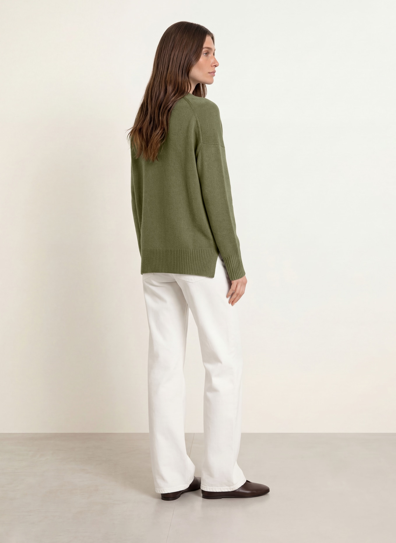 ALLUDE Cashmere-Pullover: KHAKI