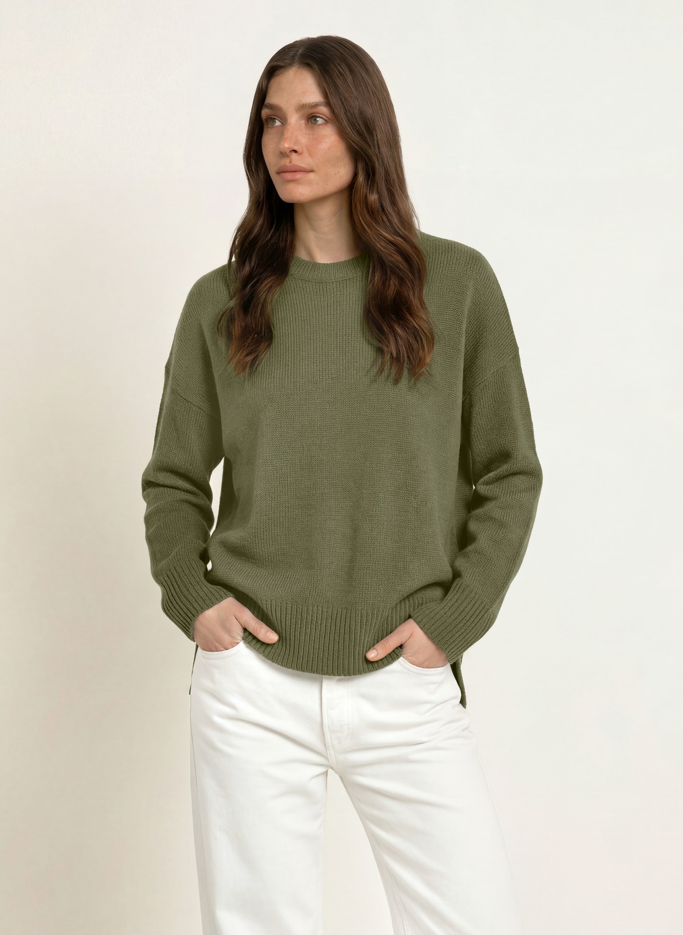 ALLUDE Cashmere-Pullover: KHAKI