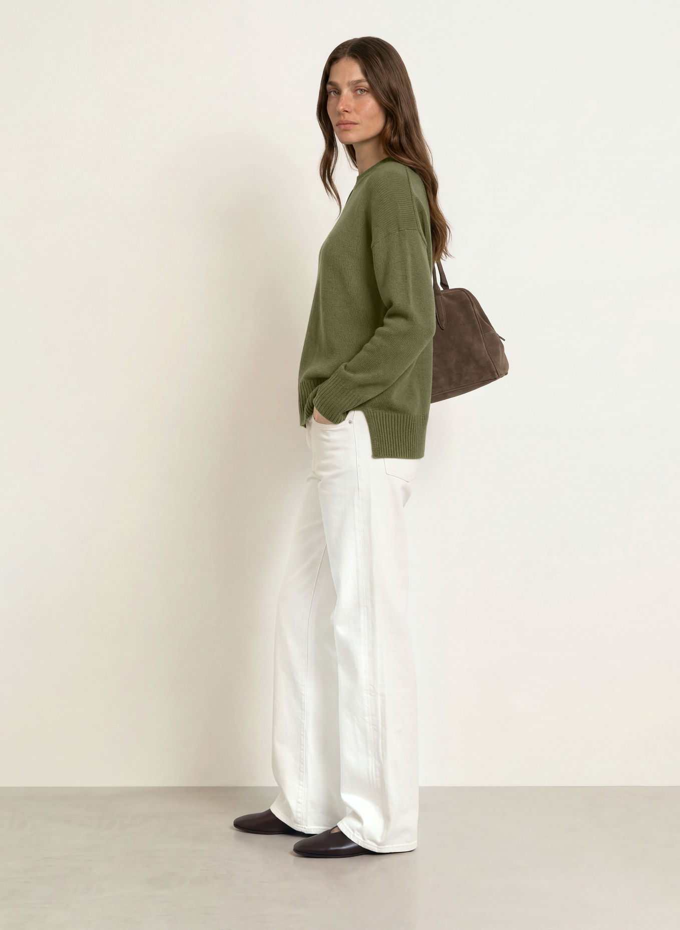 ALLUDE Cashmere-Pullover: KHAKI