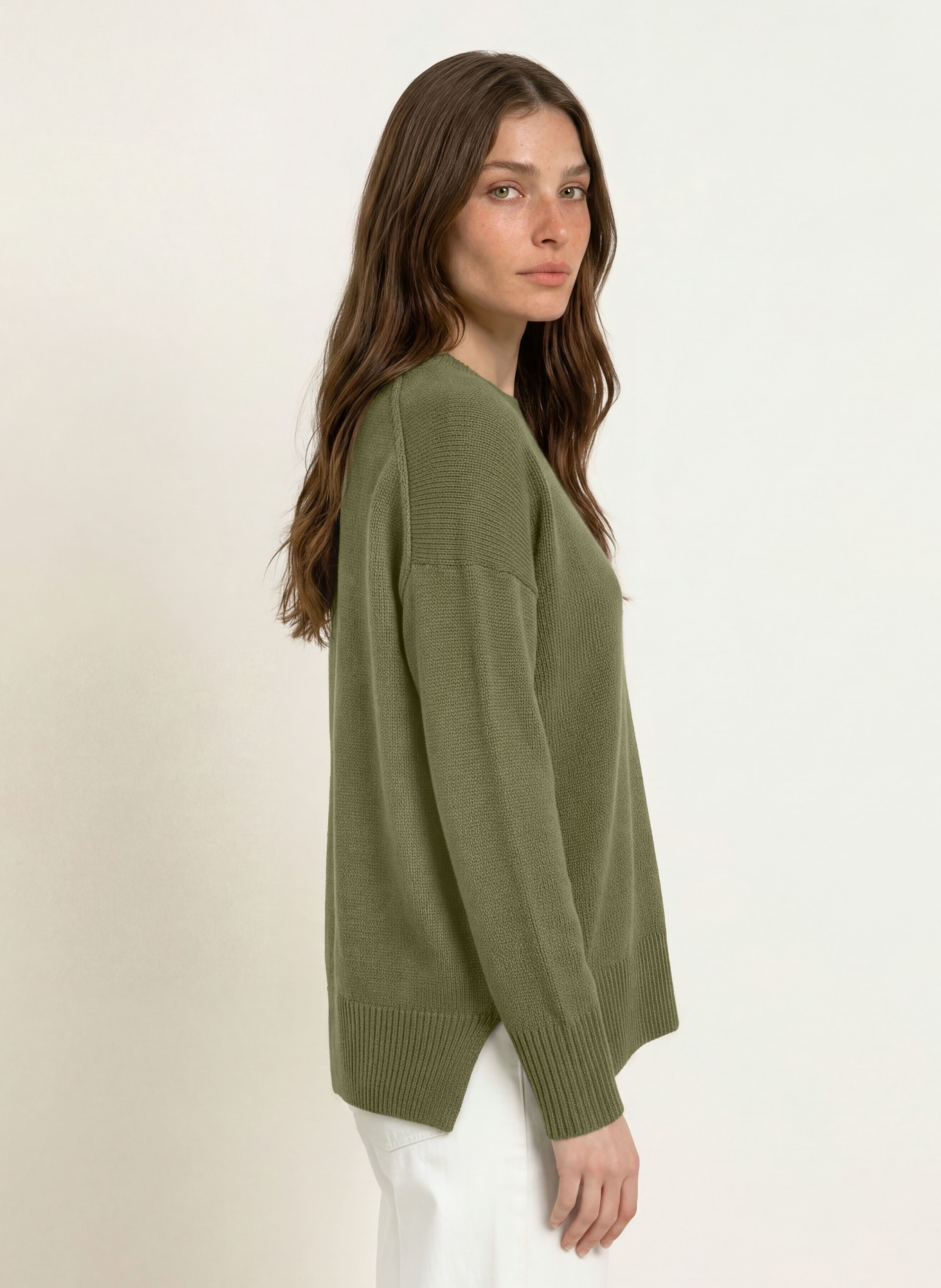 ALLUDE Cashmere-Pullover: KHAKI