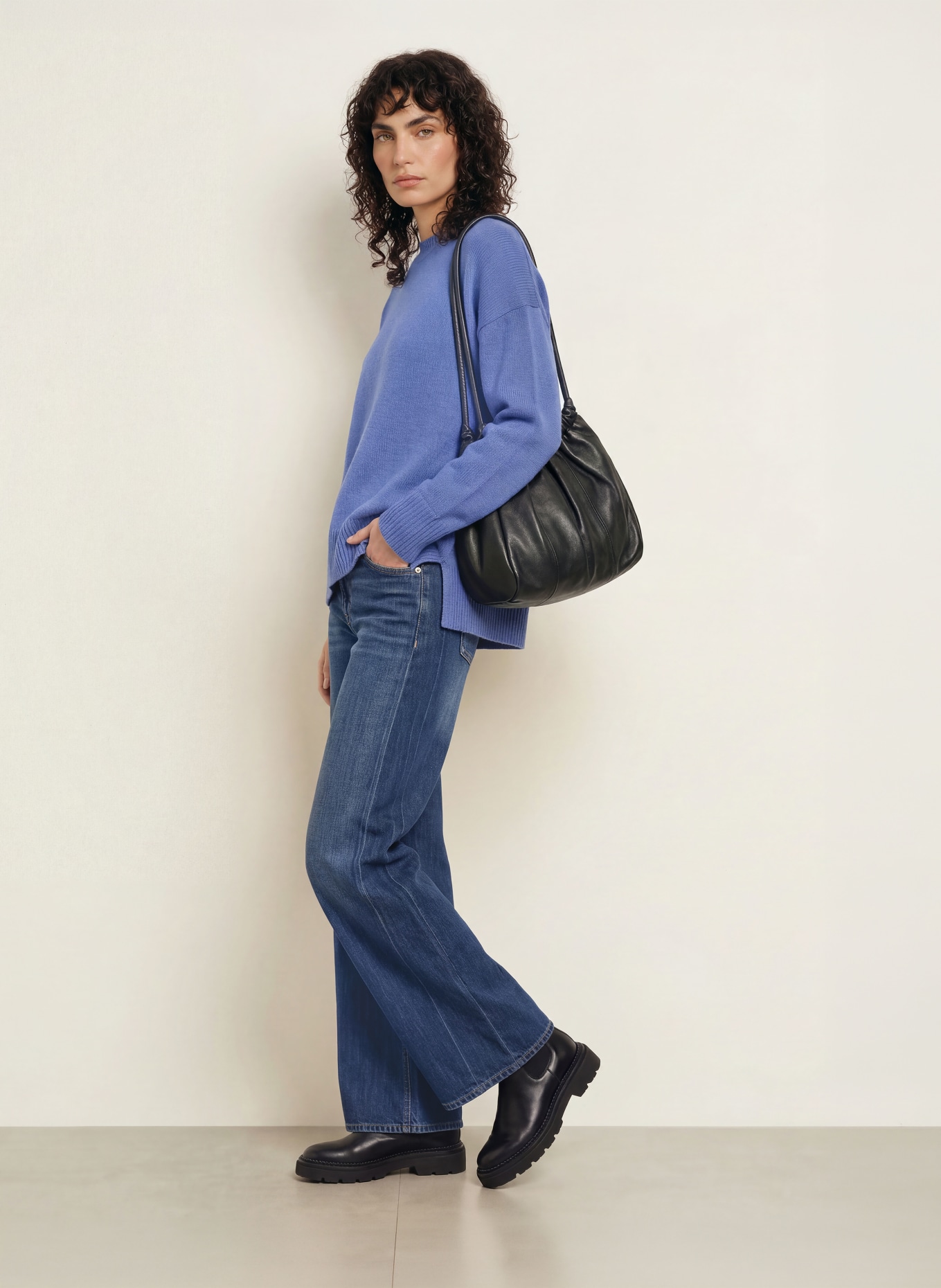 ALLUDE Kasjmiertrui: BLAUW