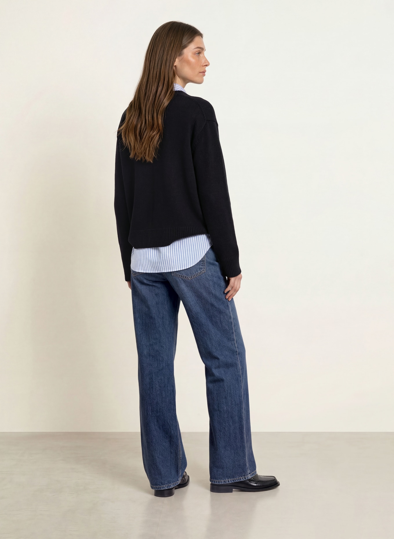 ALLUDE Kasjmiertrui: DONKERBLAUW