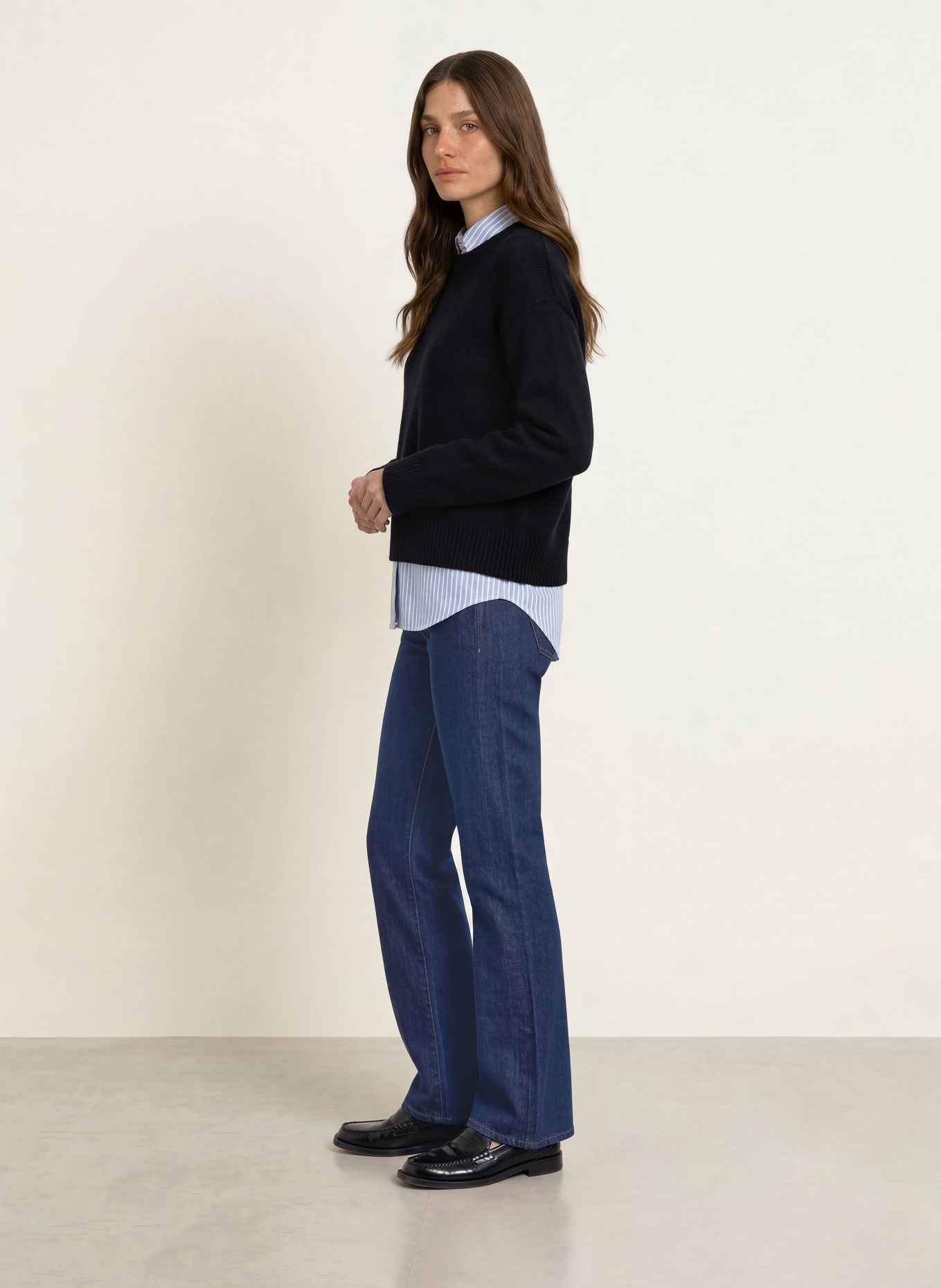 ALLUDE Kasjmiertrui: DONKERBLAUW