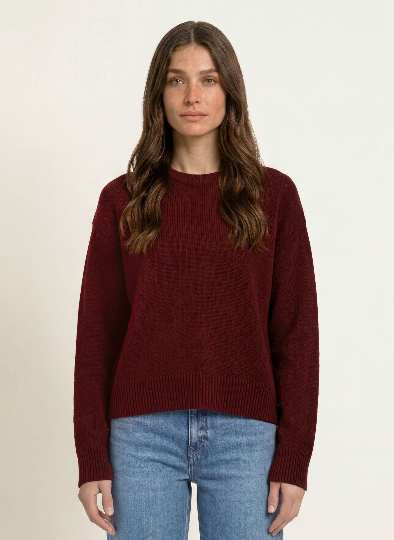 ALLUDE Cashmere-Pullover: DUNKELROT