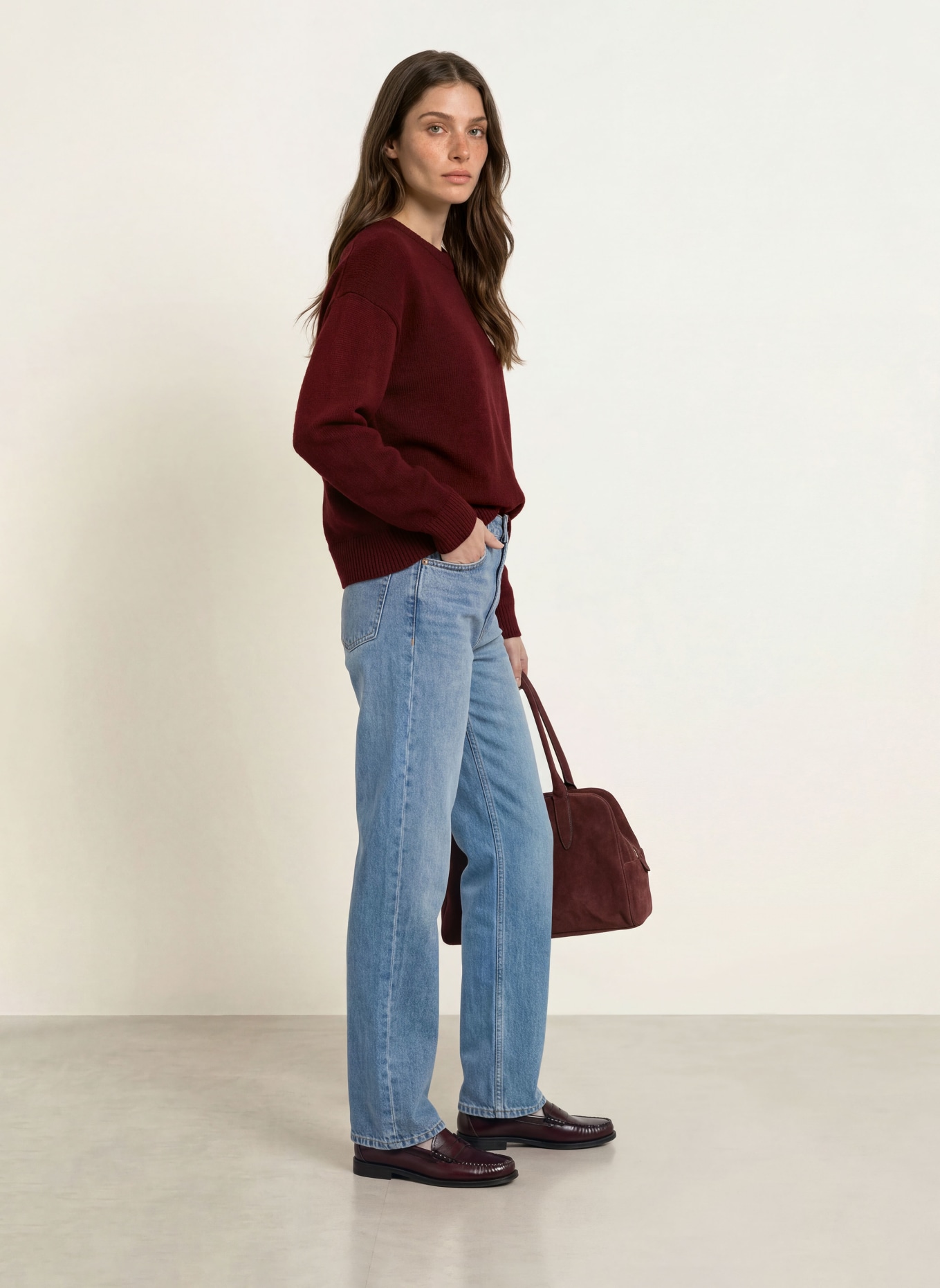 ALLUDE Cashmere-Pullover: DUNKELROT