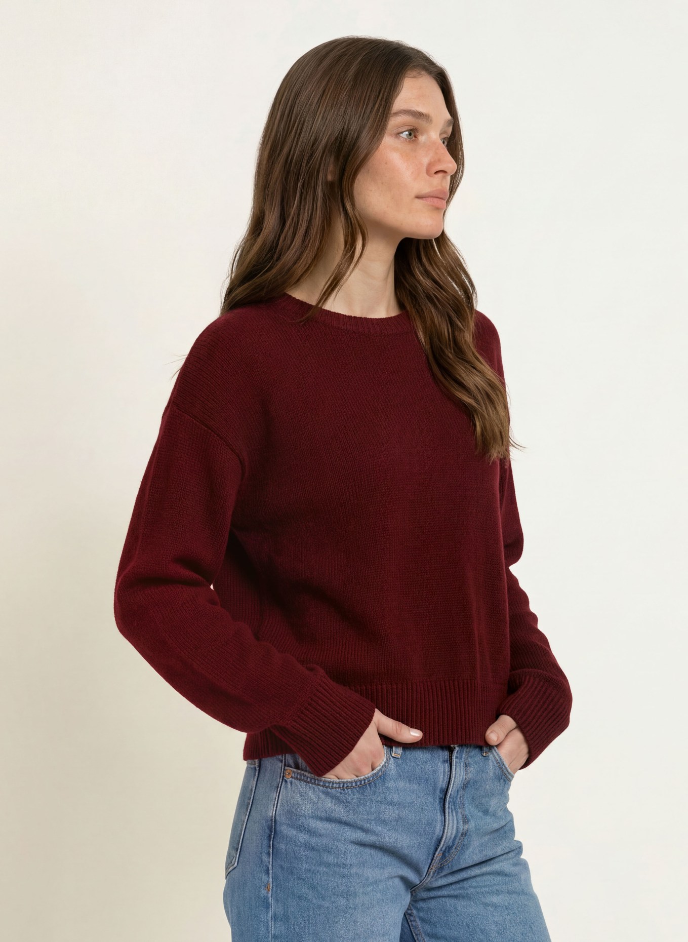ALLUDE Cashmere-Pullover: DUNKELROT