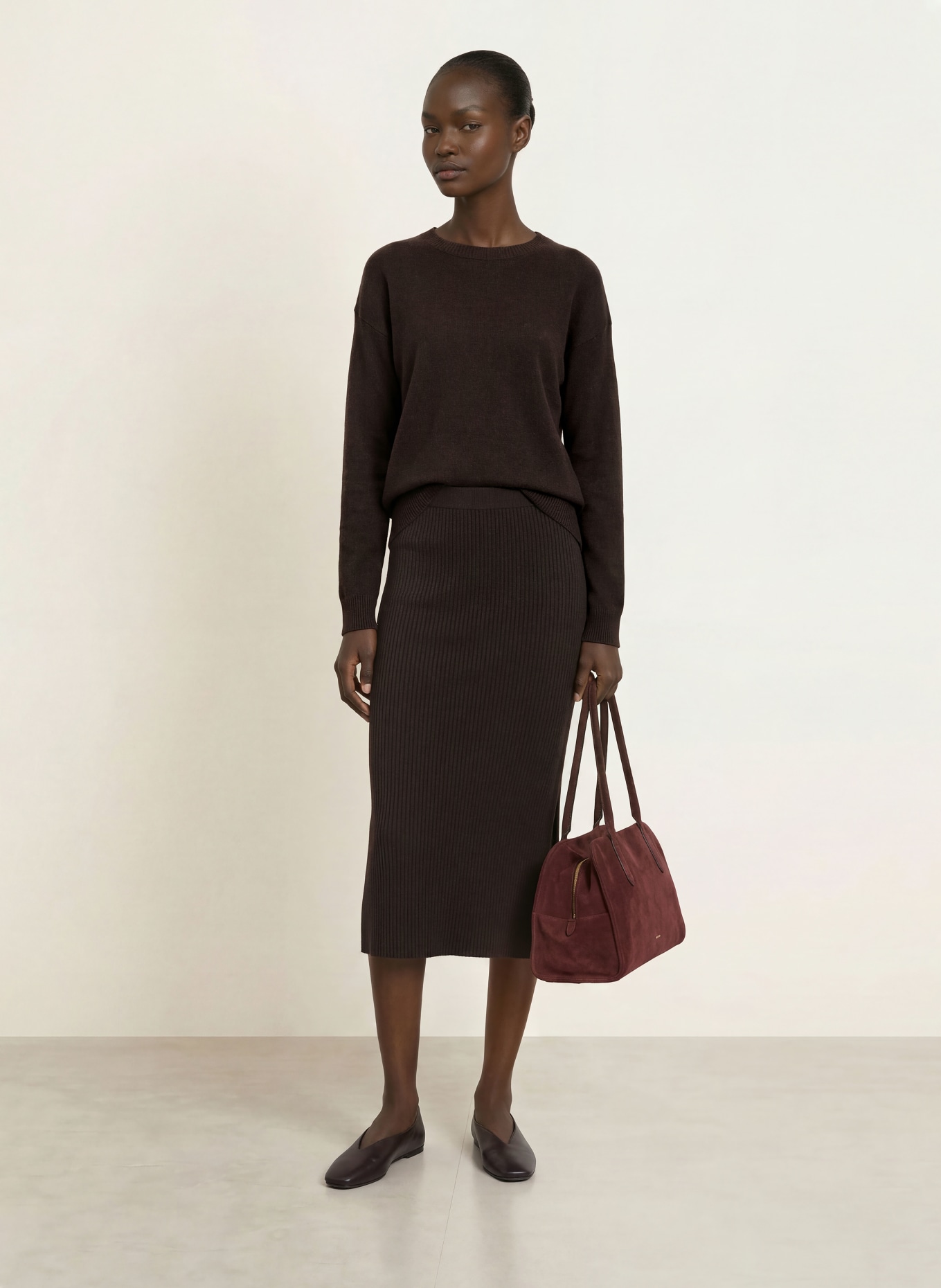 ALLUDE Pull en cachemire: MARRON FONCÉ