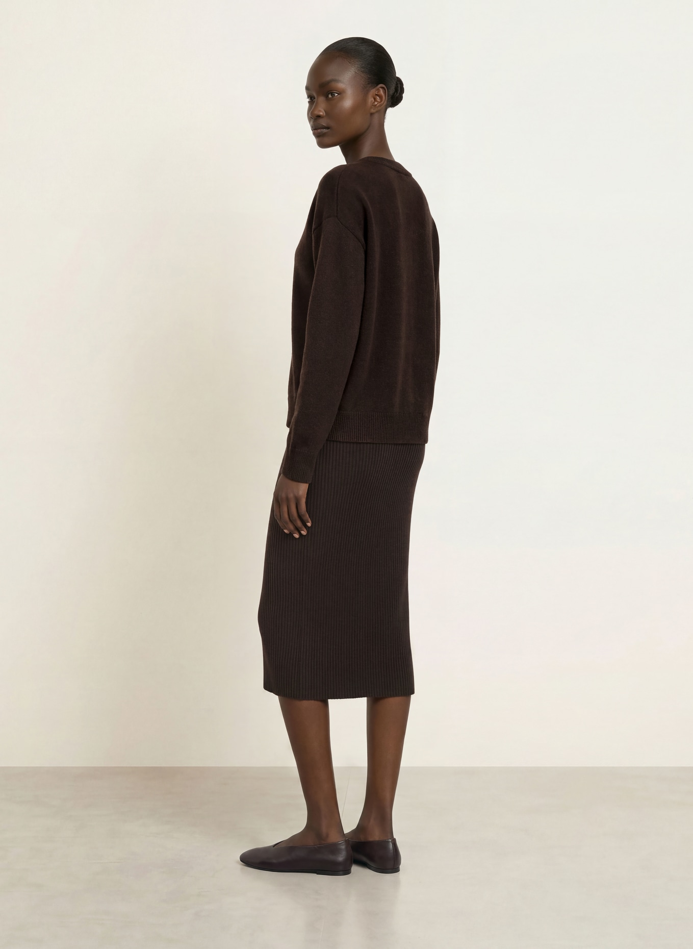 ALLUDE Pull en cachemire: MARRON FONCÉ