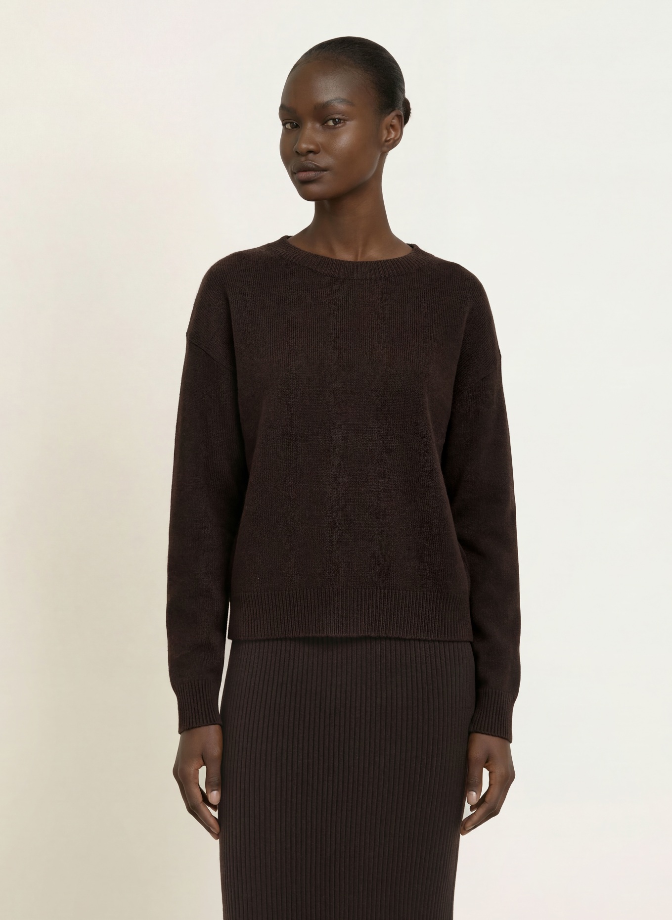 ALLUDE Pull en cachemire: MARRON FONCÉ