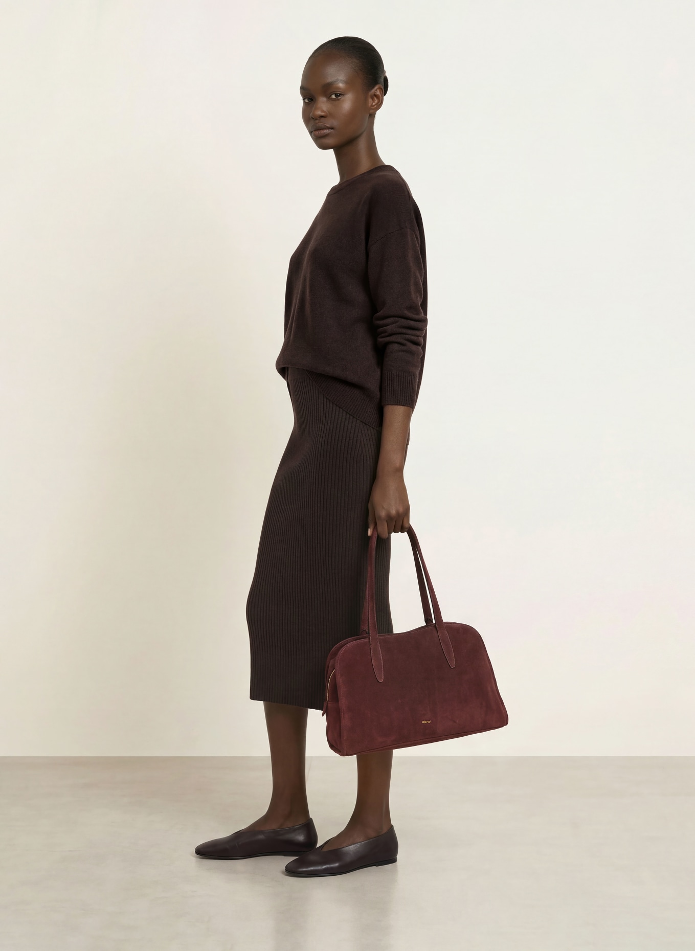 ALLUDE Pull en cachemire: MARRON FONCÉ