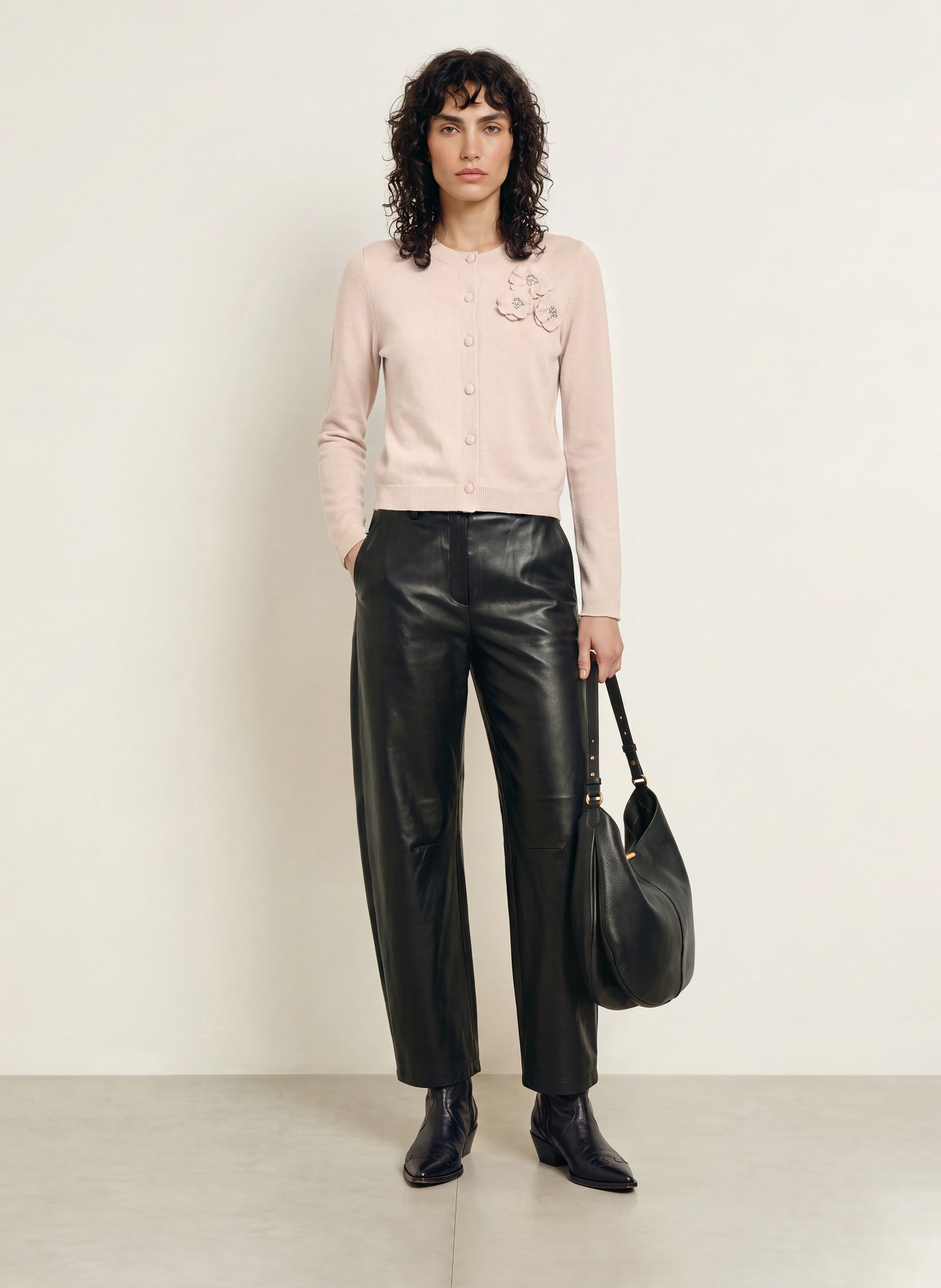 ALLUDE Gilet en cachemire et pierres précieuses: BEIGE