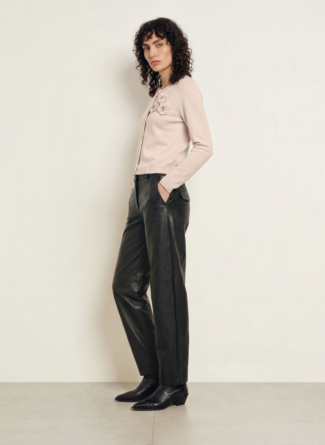 ALLUDE Gilet en cachemire et pierres précieuses: BEIGE
