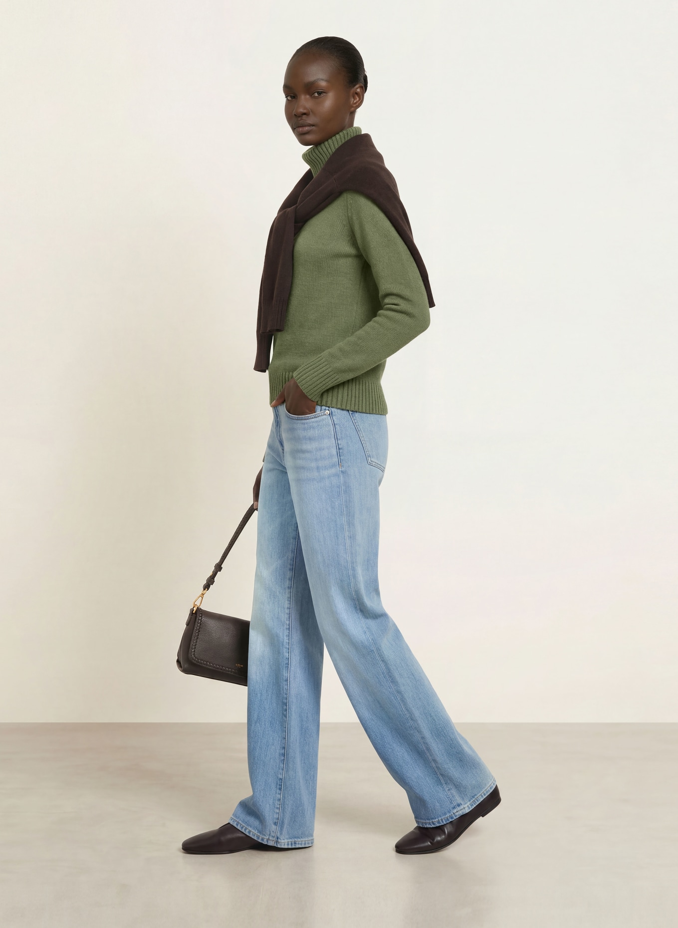 ALLUDE Rolák z kašmíru: KHAKI
