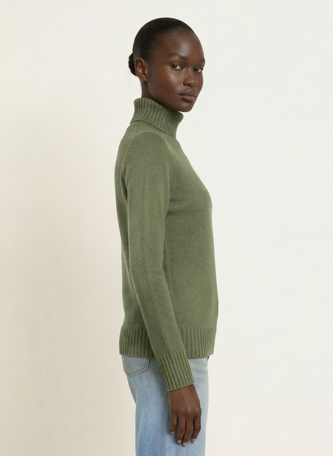 ALLUDE Rolák z kašmíru: KHAKI