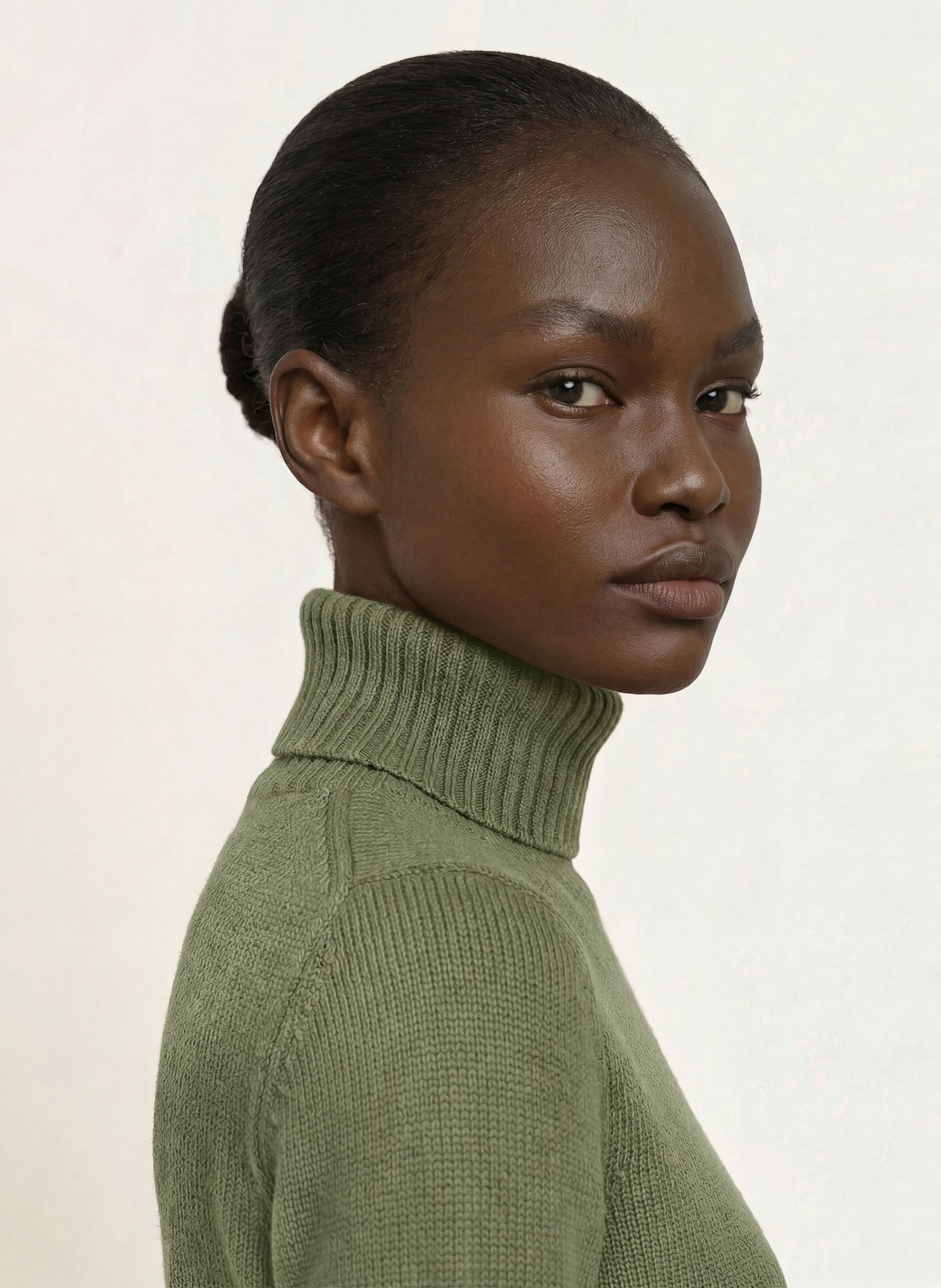 ALLUDE Rolák z kašmíru: KHAKI