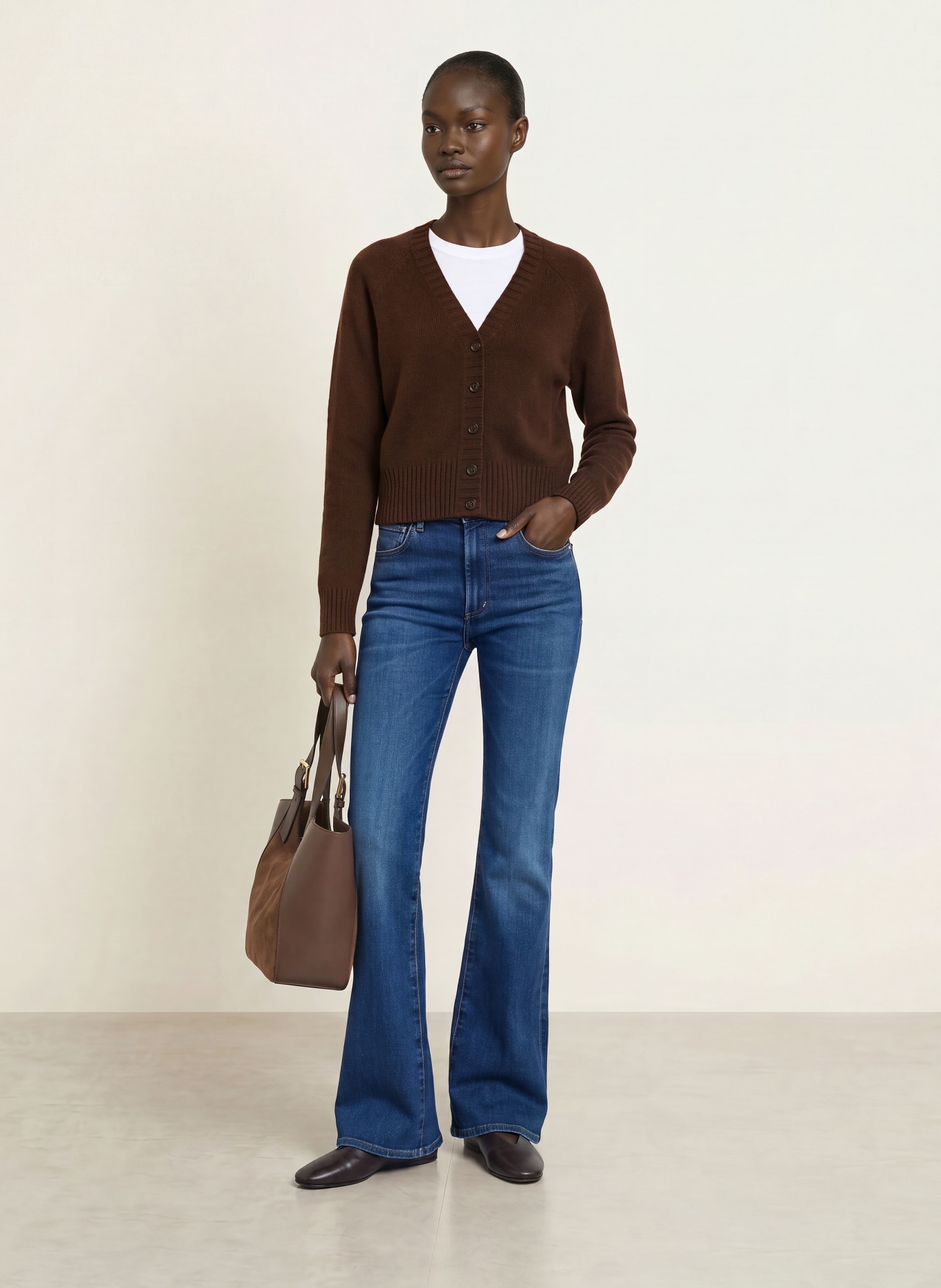ALLUDE Gilet en cachemire: MARRON FONCÉ