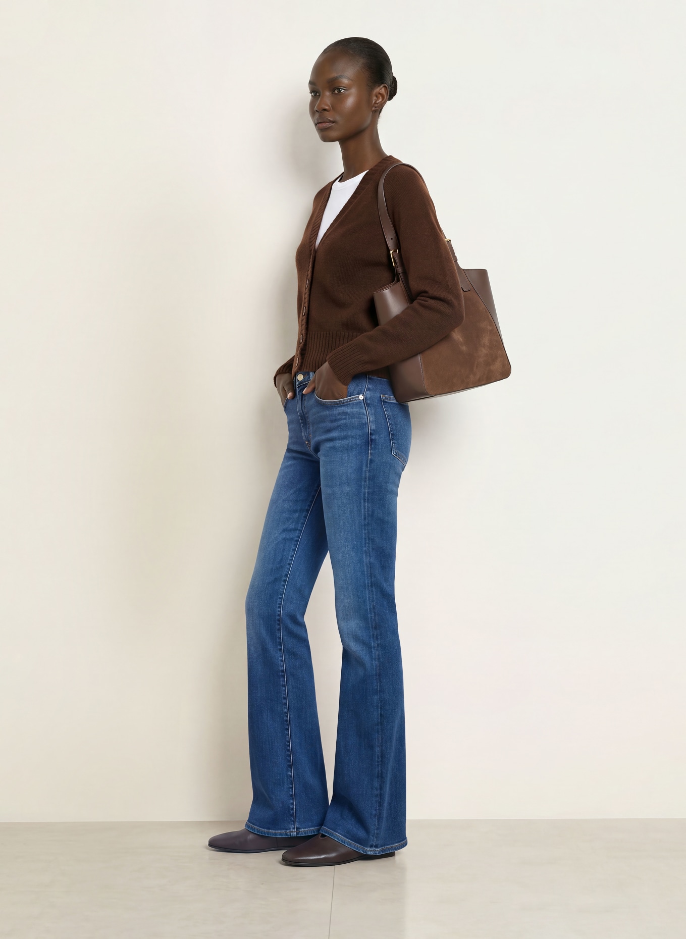 ALLUDE Gilet en cachemire: MARRON FONCÉ