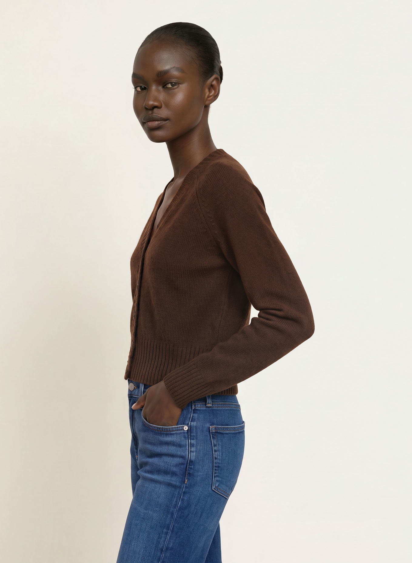 ALLUDE Gilet en cachemire: MARRON FONCÉ