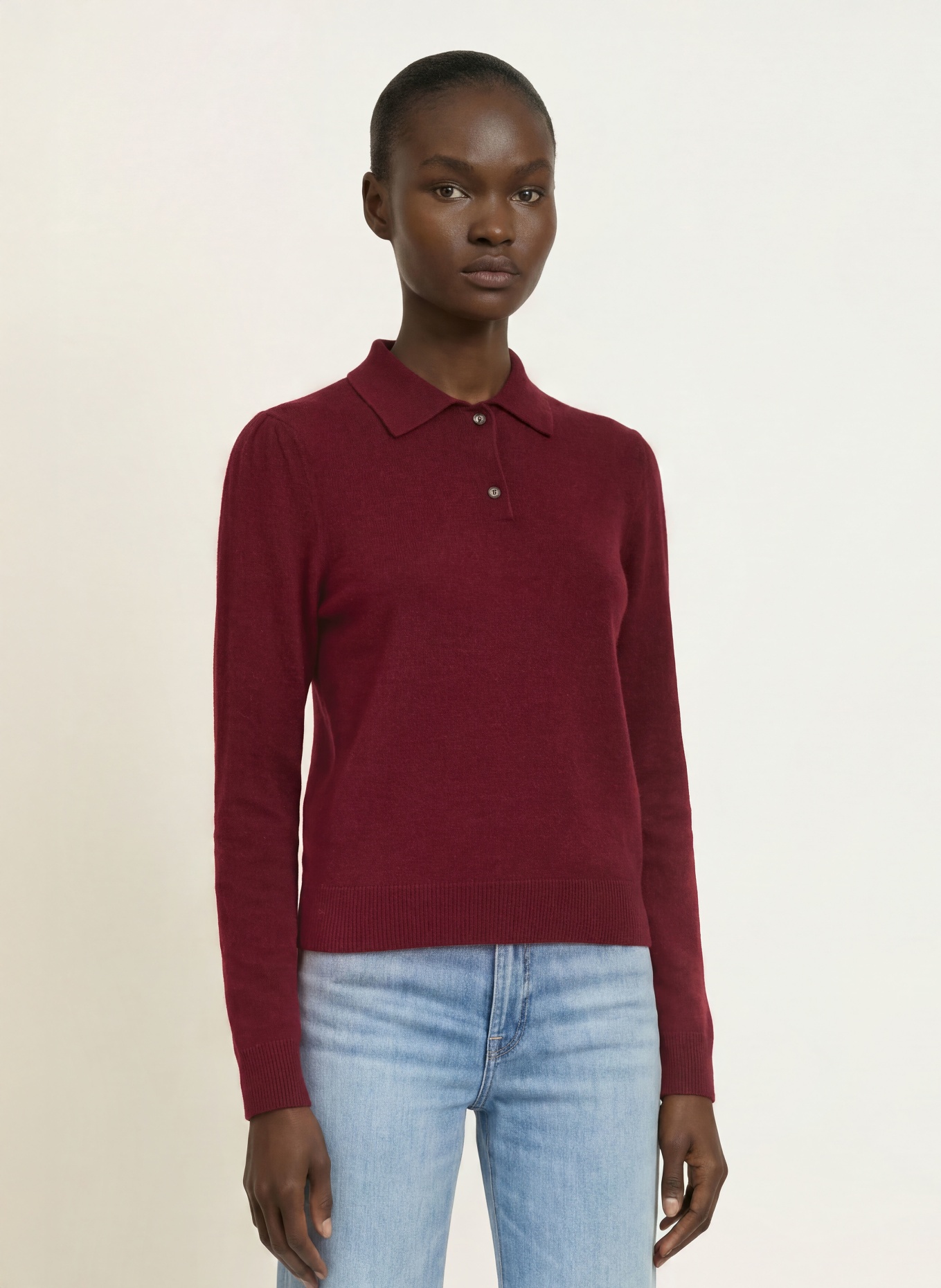 ALLUDE Pull en cachemire: ROUGE FONCÉ