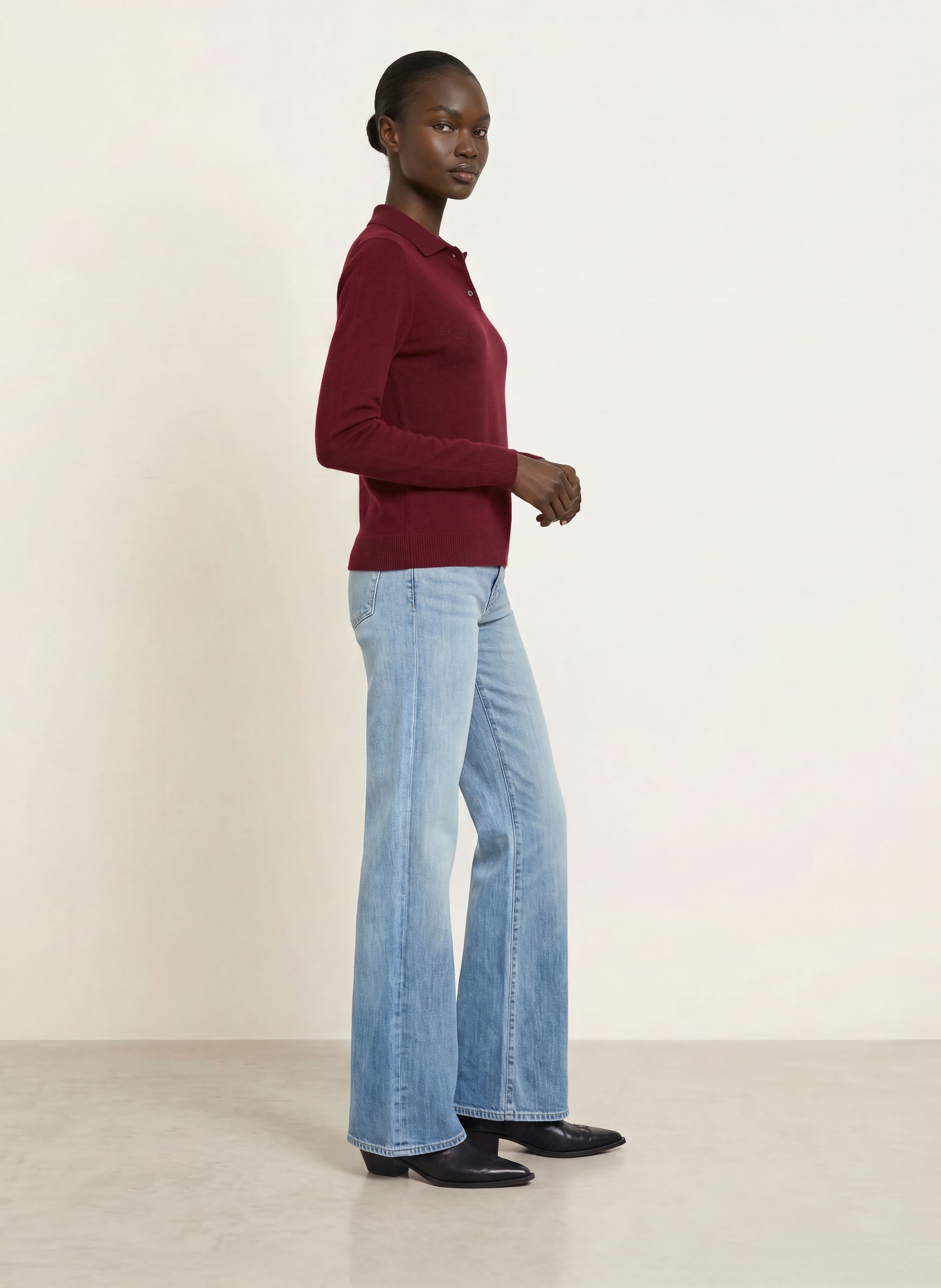 ALLUDE Pull en cachemire: ROUGE FONCÉ