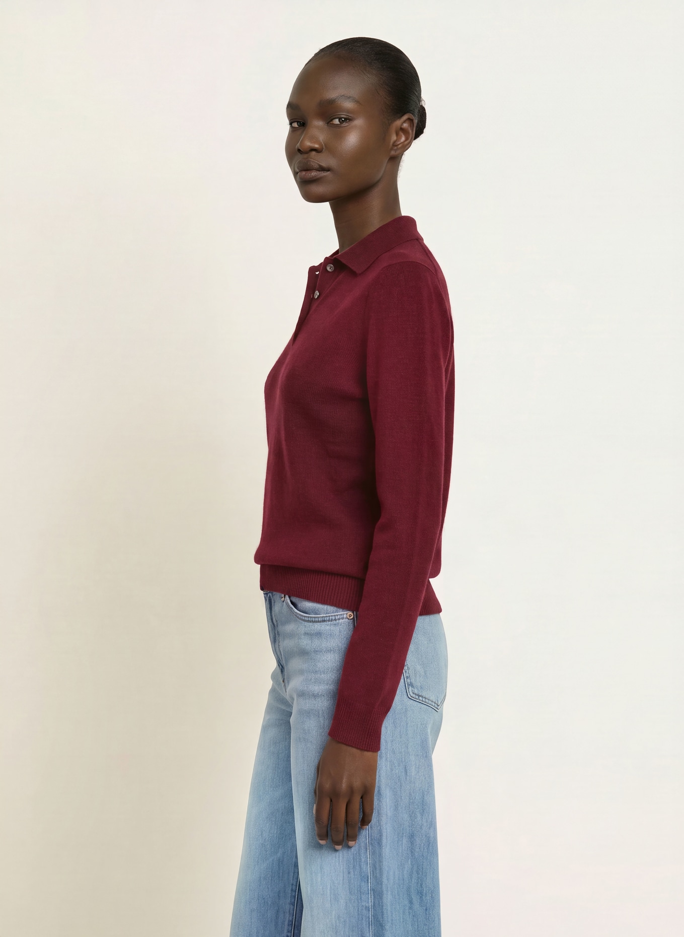ALLUDE Pull en cachemire: ROUGE FONCÉ