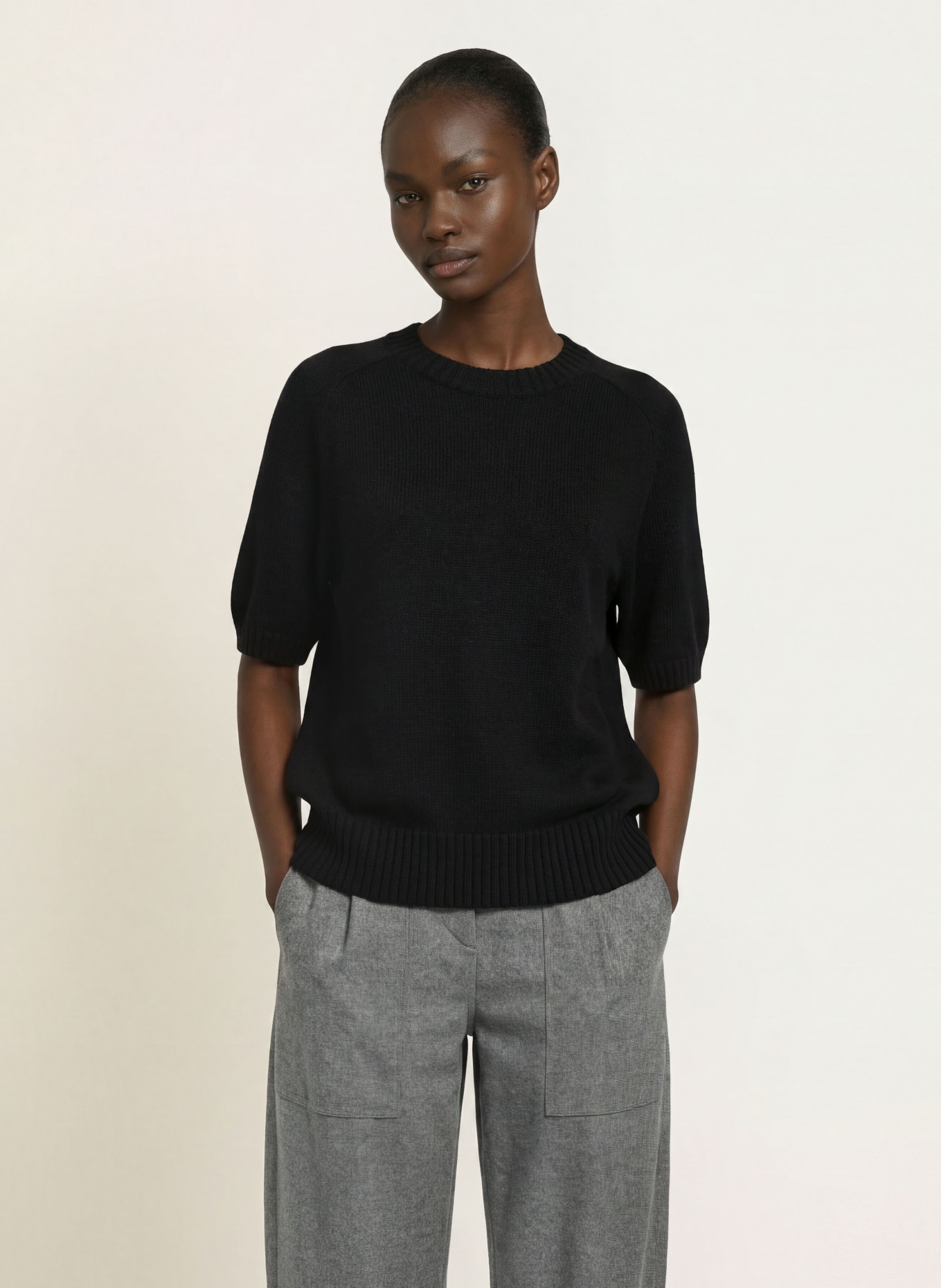 ALLUDE Strickshirt aus Cashmere: SCHWARZ