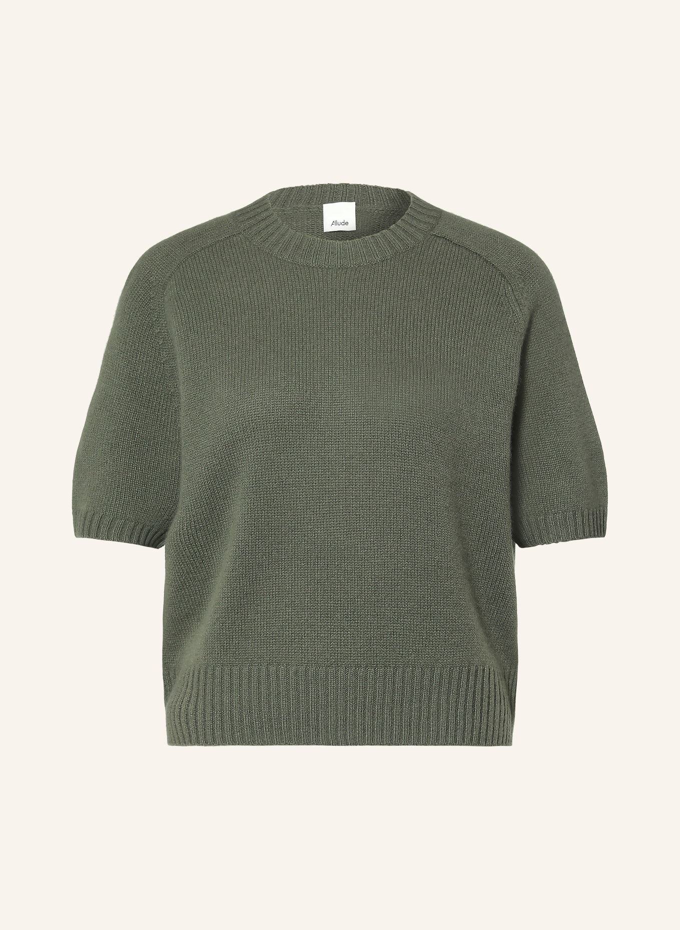 ALLUDE Gebreid shirt van kasjmier: KAKI
