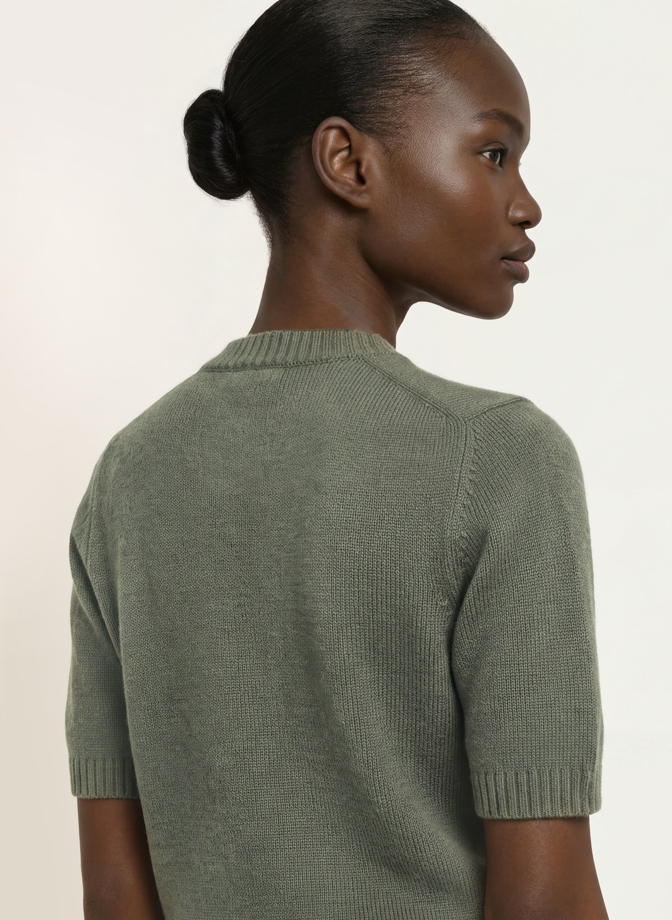 ALLUDE Gebreid shirt van kasjmier: KAKI