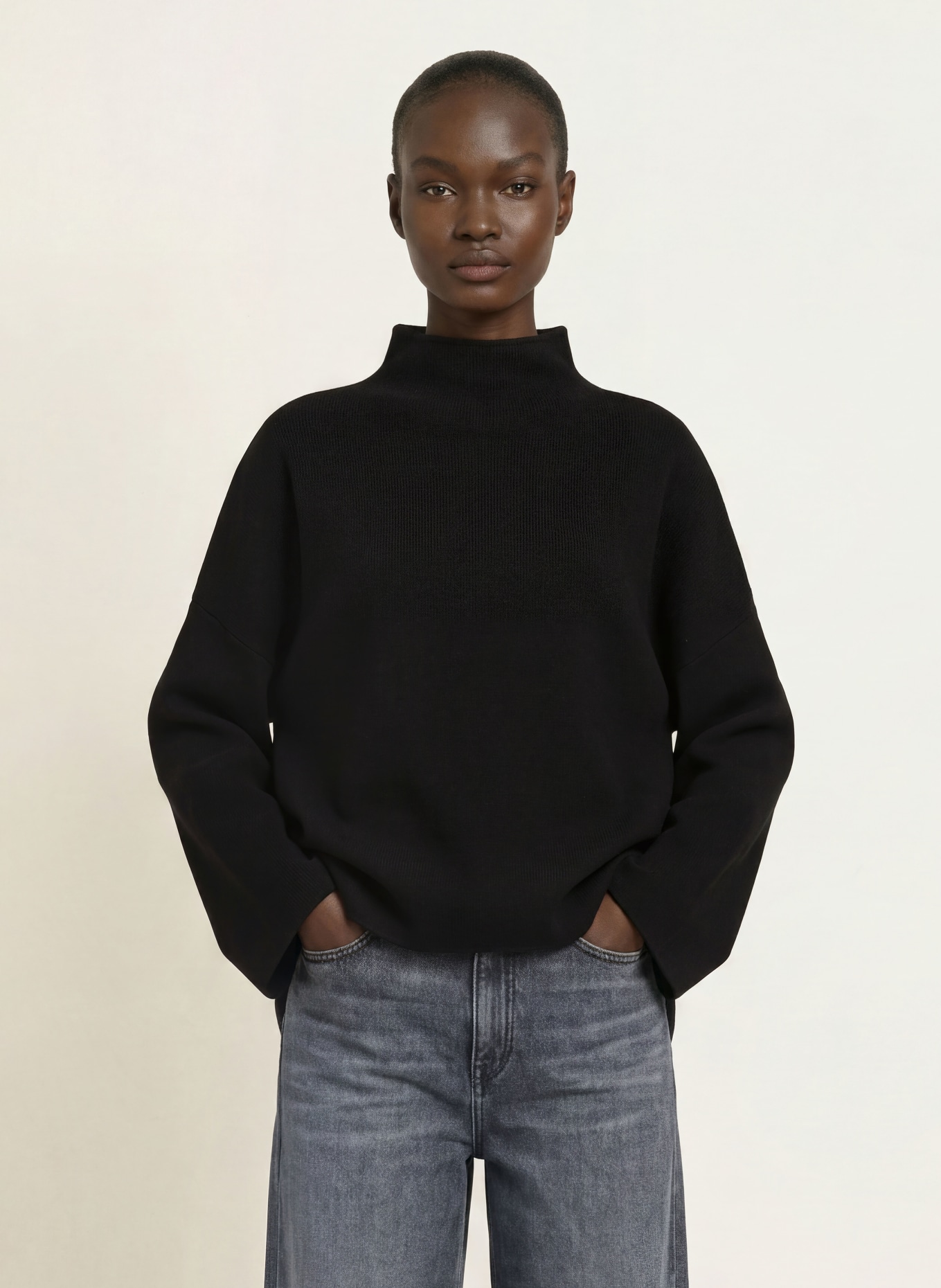 ALLUDE Trui met kasjmier: ZWART