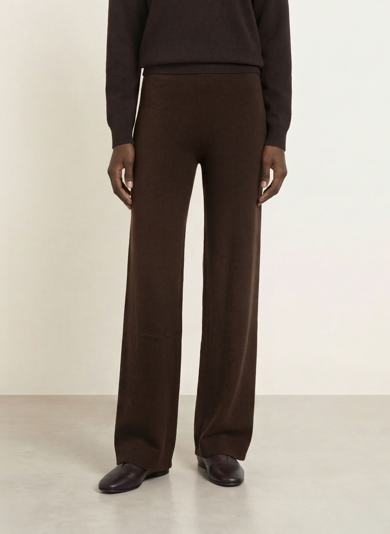 ALLUDE Strickhose mit Cashmere: DUNKELBRAUN